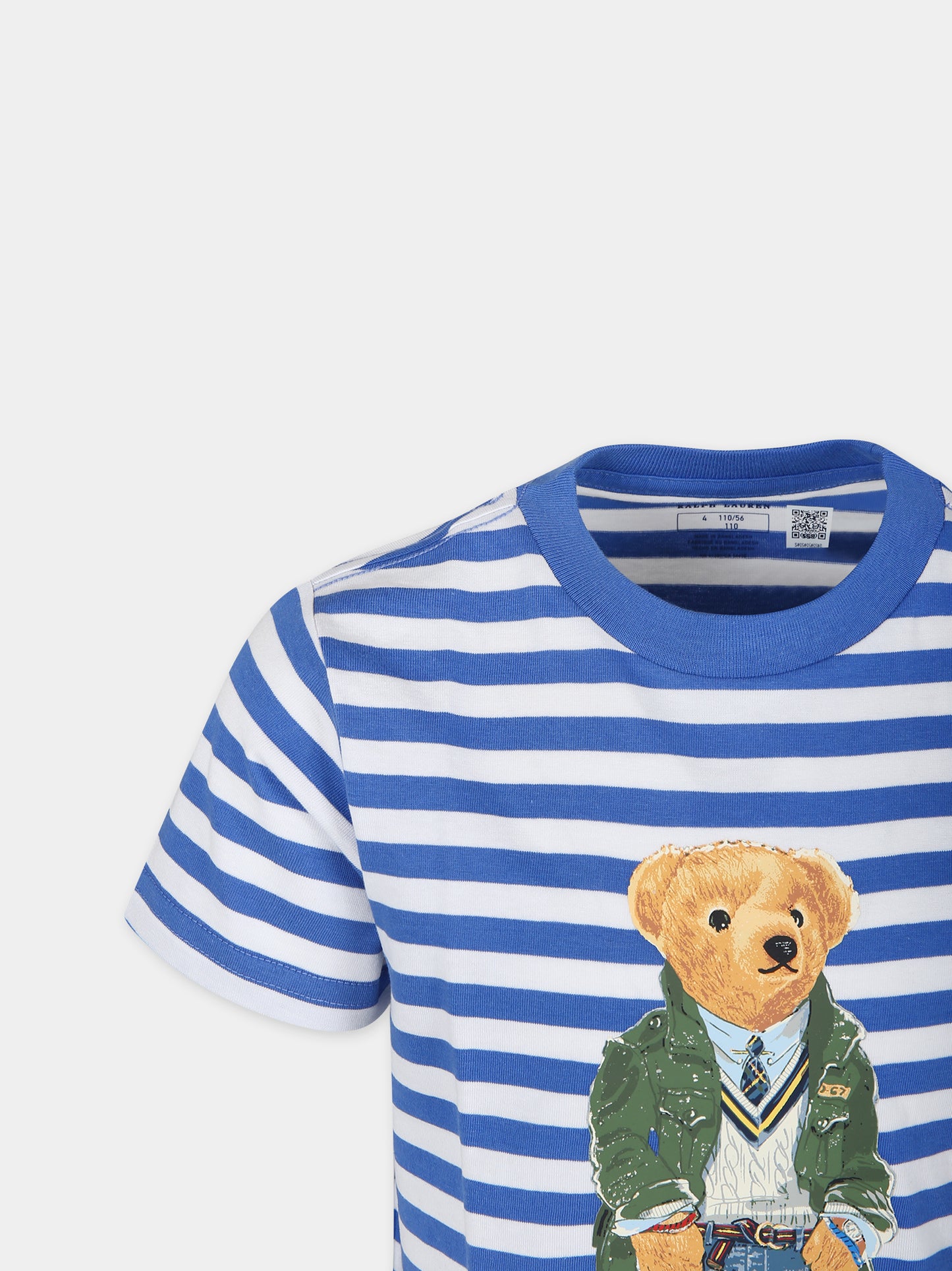 T-shirt azzurra per bambino con Polo Bear,Ralph Lauren Kids,934391001