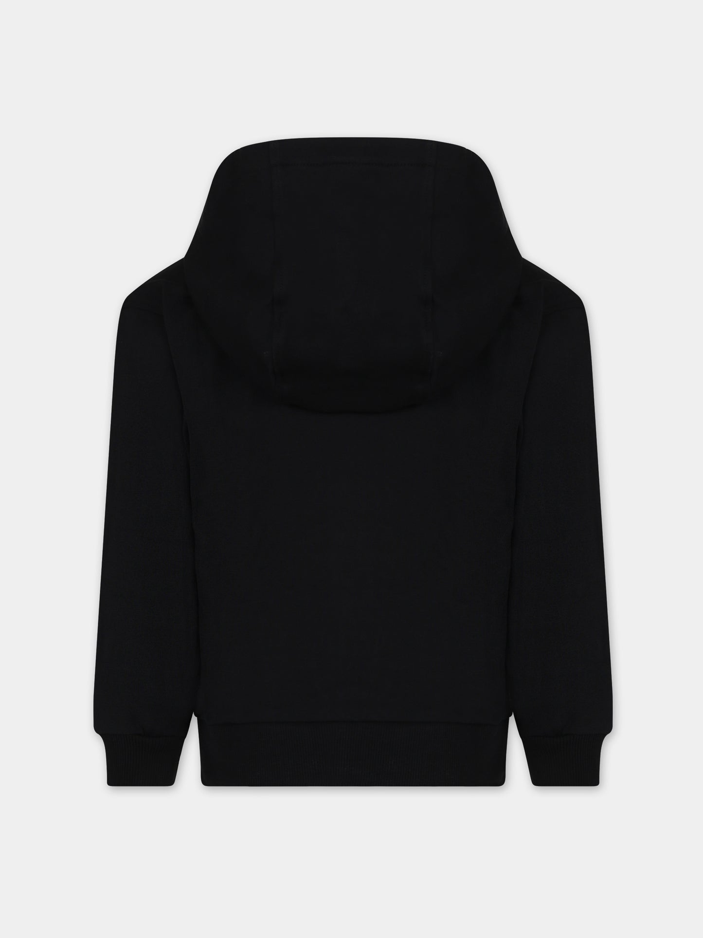 Felpa nera per bambini con Teddy Bear e logo,Moschino Kids,HUF07F LCA19 60100