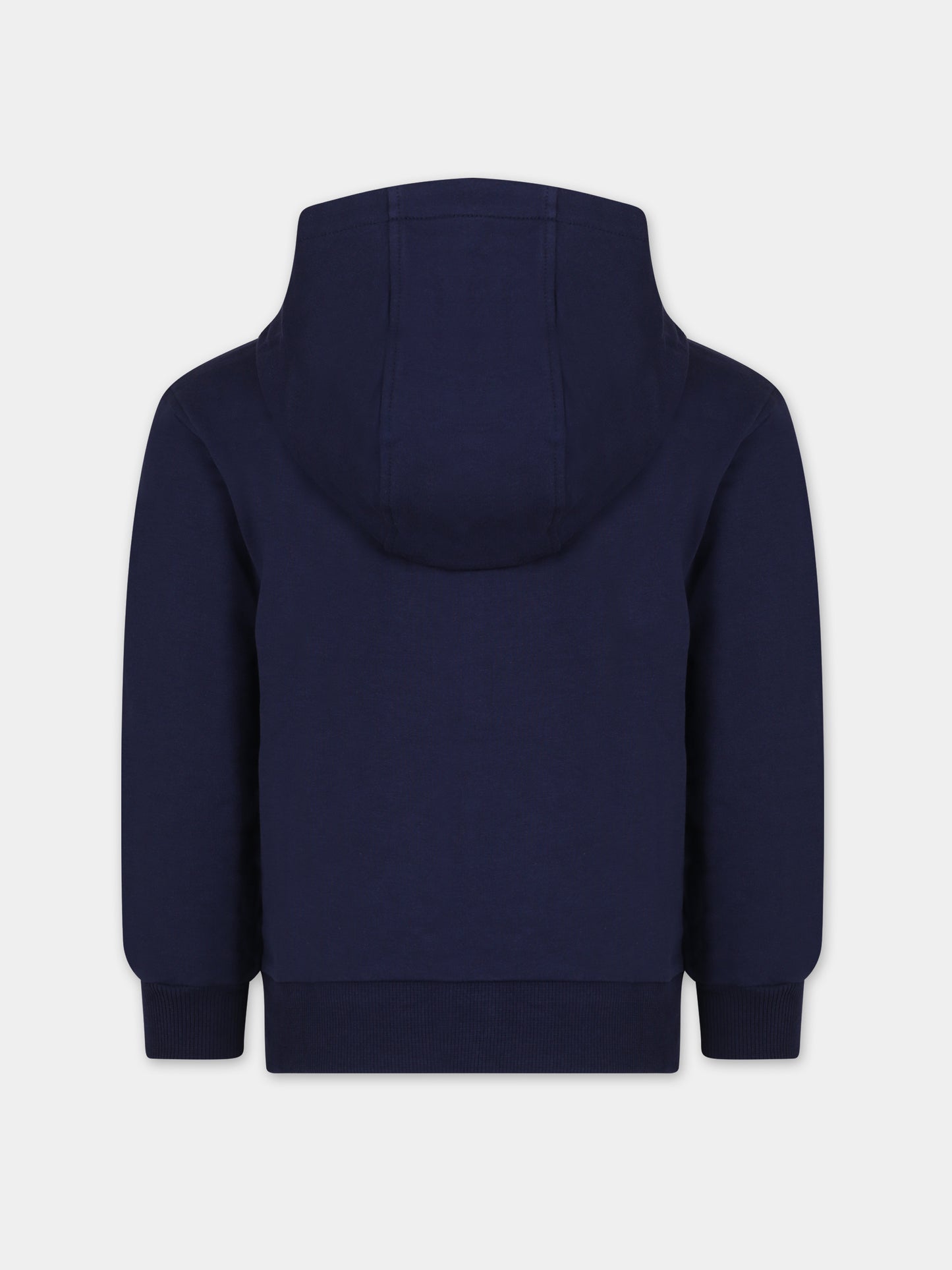 Felpa blu per bambini con Teddy Bear e logo,Moschino Kids,HUF07F LCA19 40016