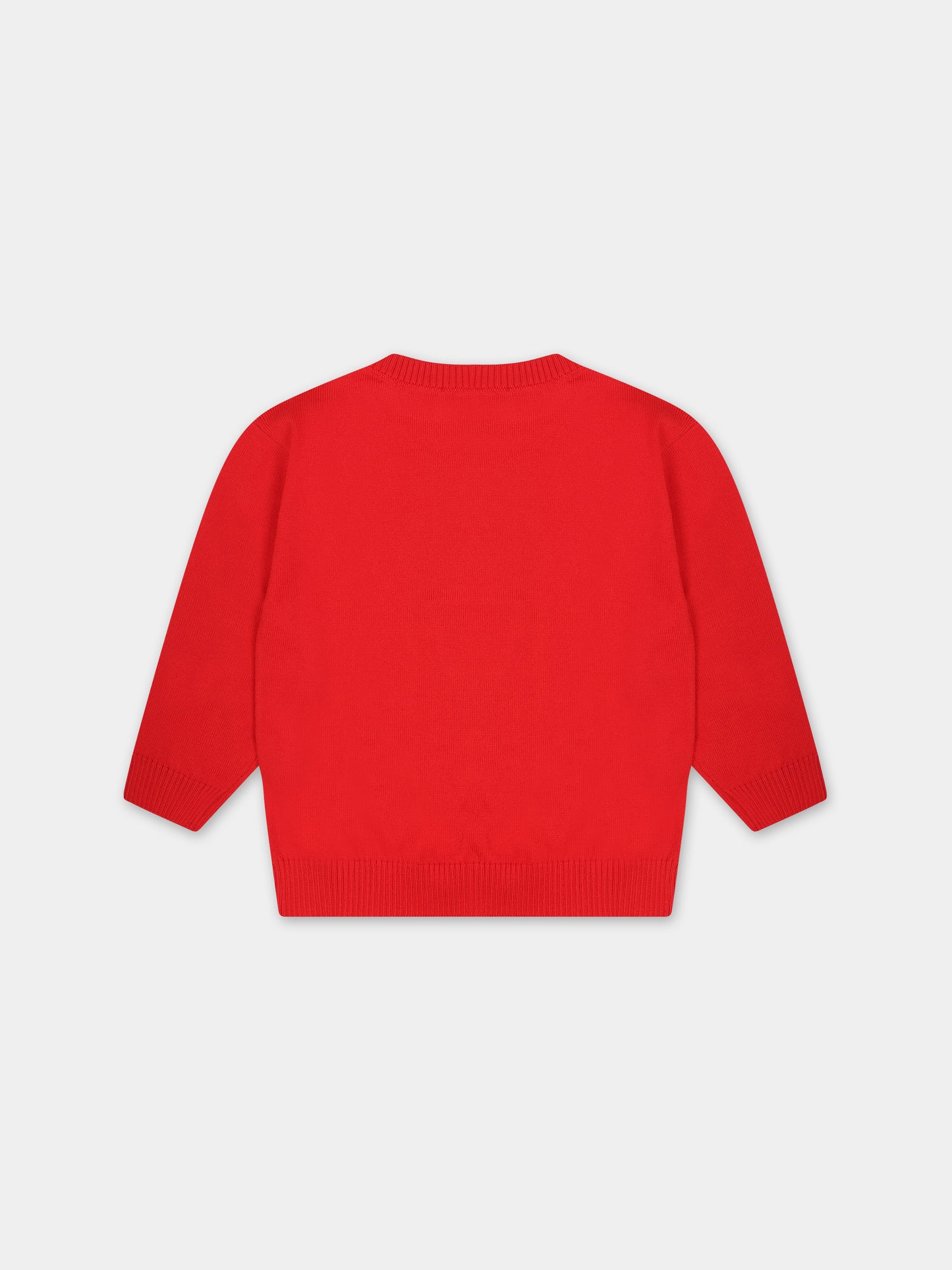 Maglione rosso per neonati con Teddy Bear,Moschino Kids,MRW00J LHE13 50109