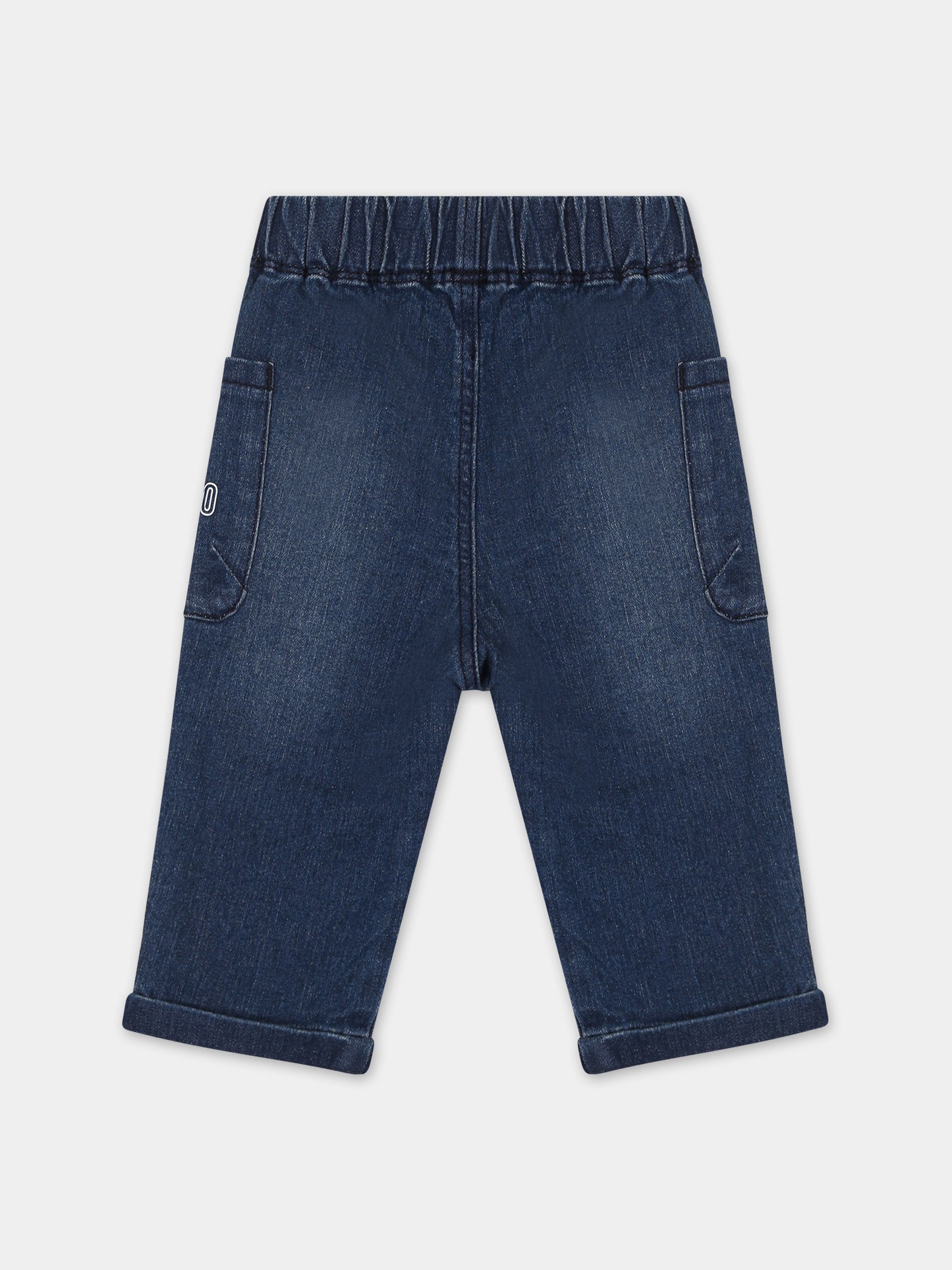 Jeans blu per neonato con Teddy Bear,Moschino Kids,MUP04D LXE16 40097