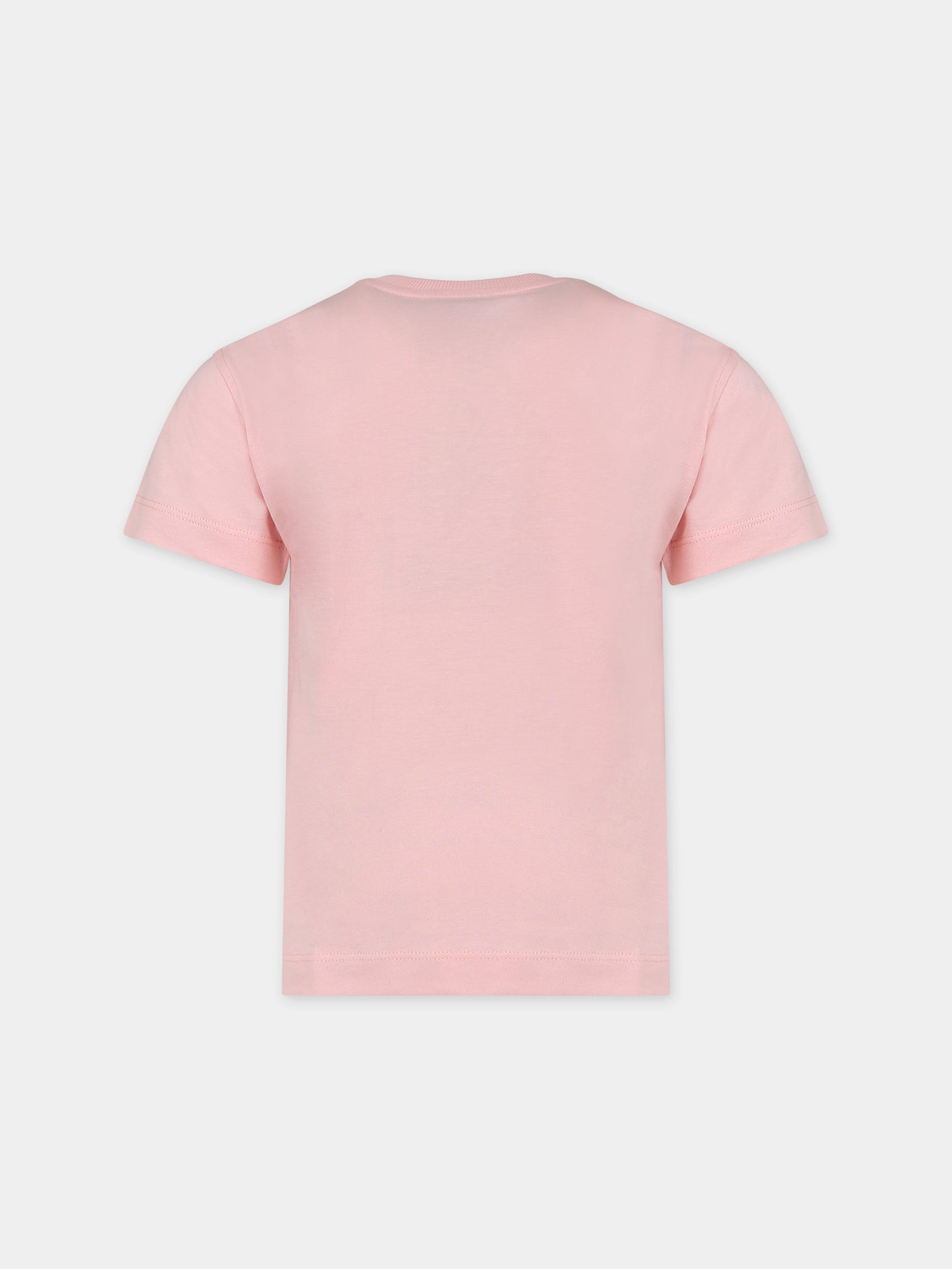 T-shirt rosa per bambina con Teddy Bear e logo,Moschino Kids,HUM04C LAA01 50209