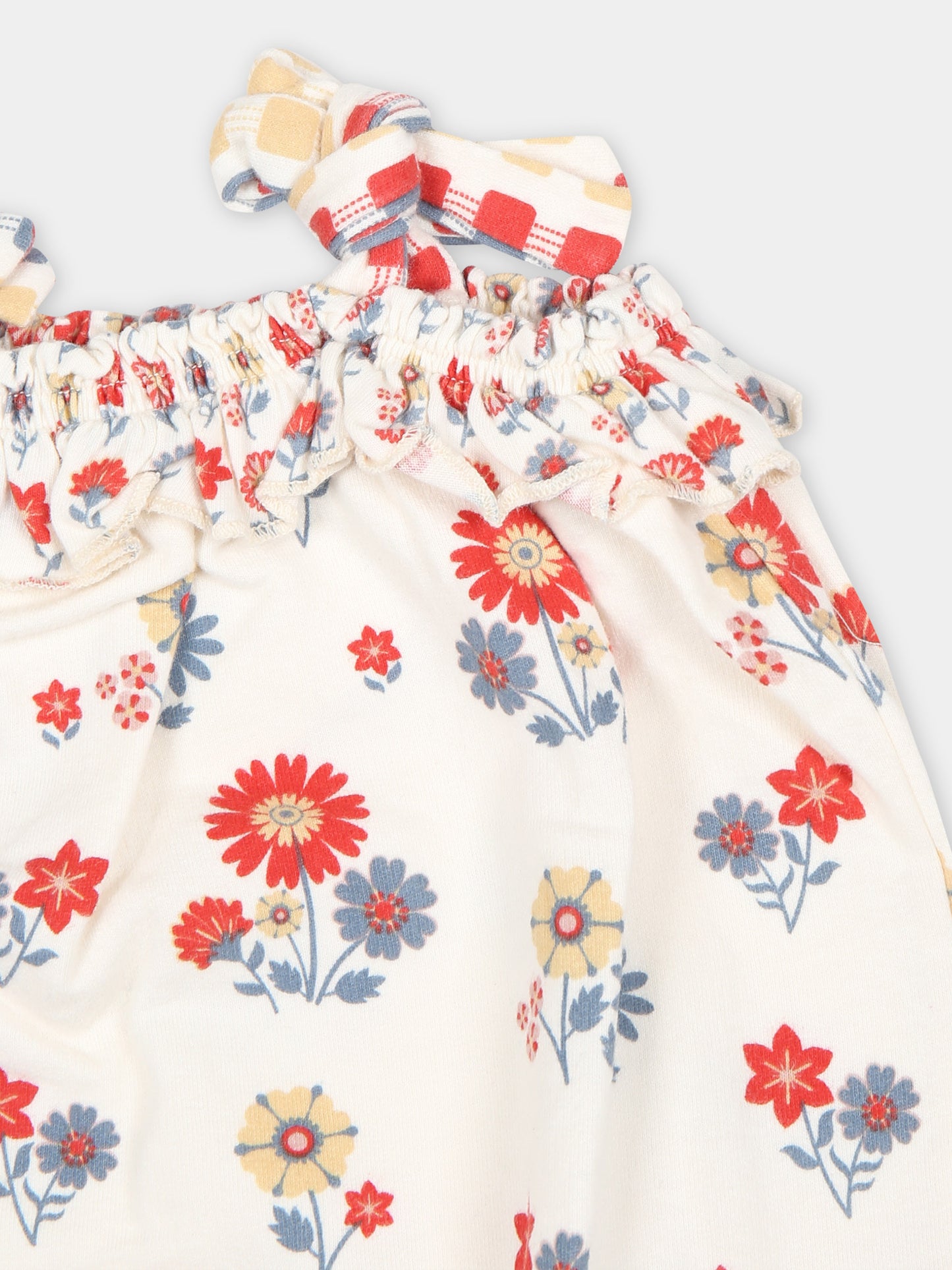 Pagliaccetto avorio per neonata con stampa fiori,Coco Au Lait,16COCO S045