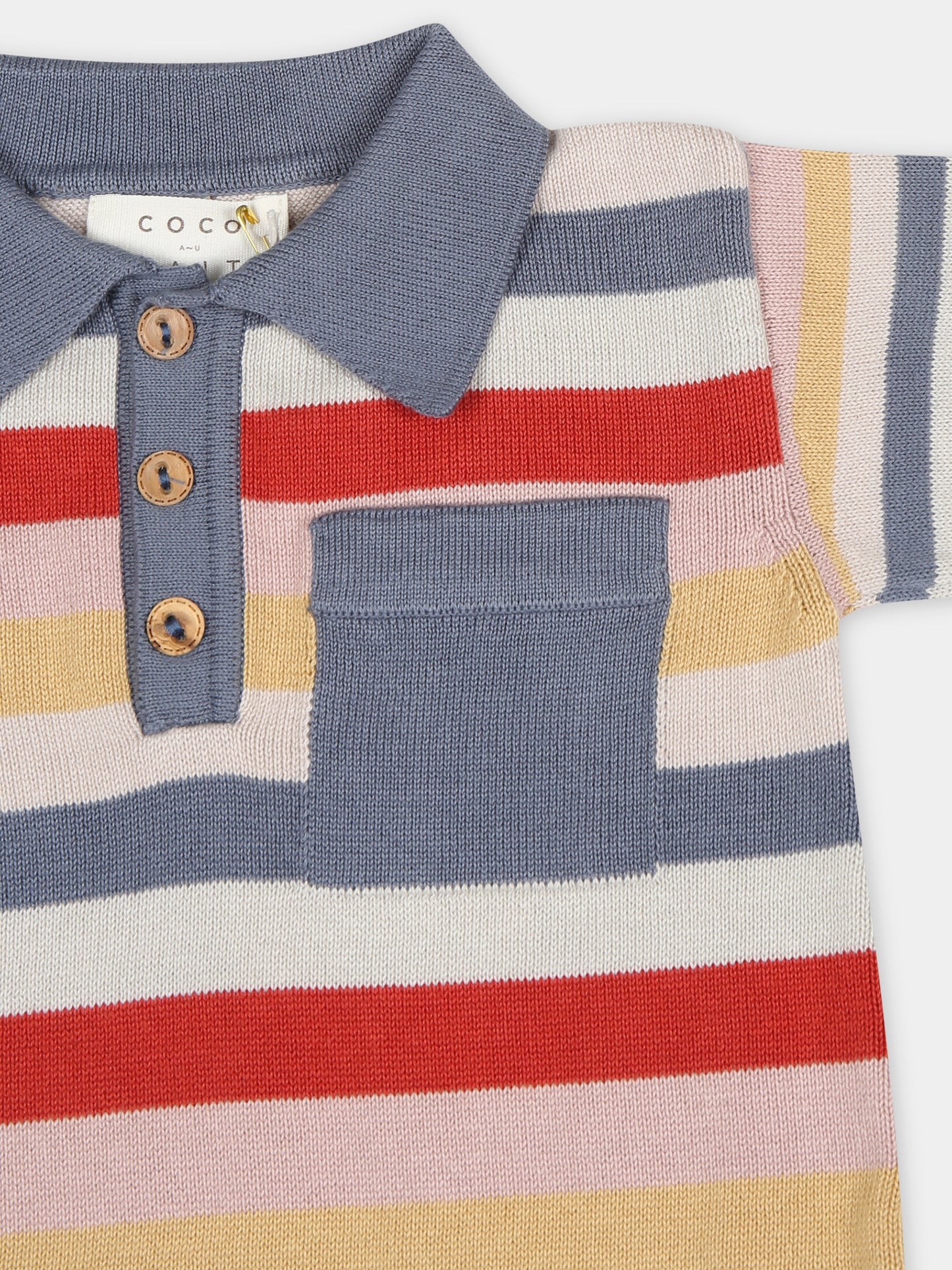 Pagliaccetto multicolor per neonato con motivo a righe,Coco Au Lait,16COCO S117