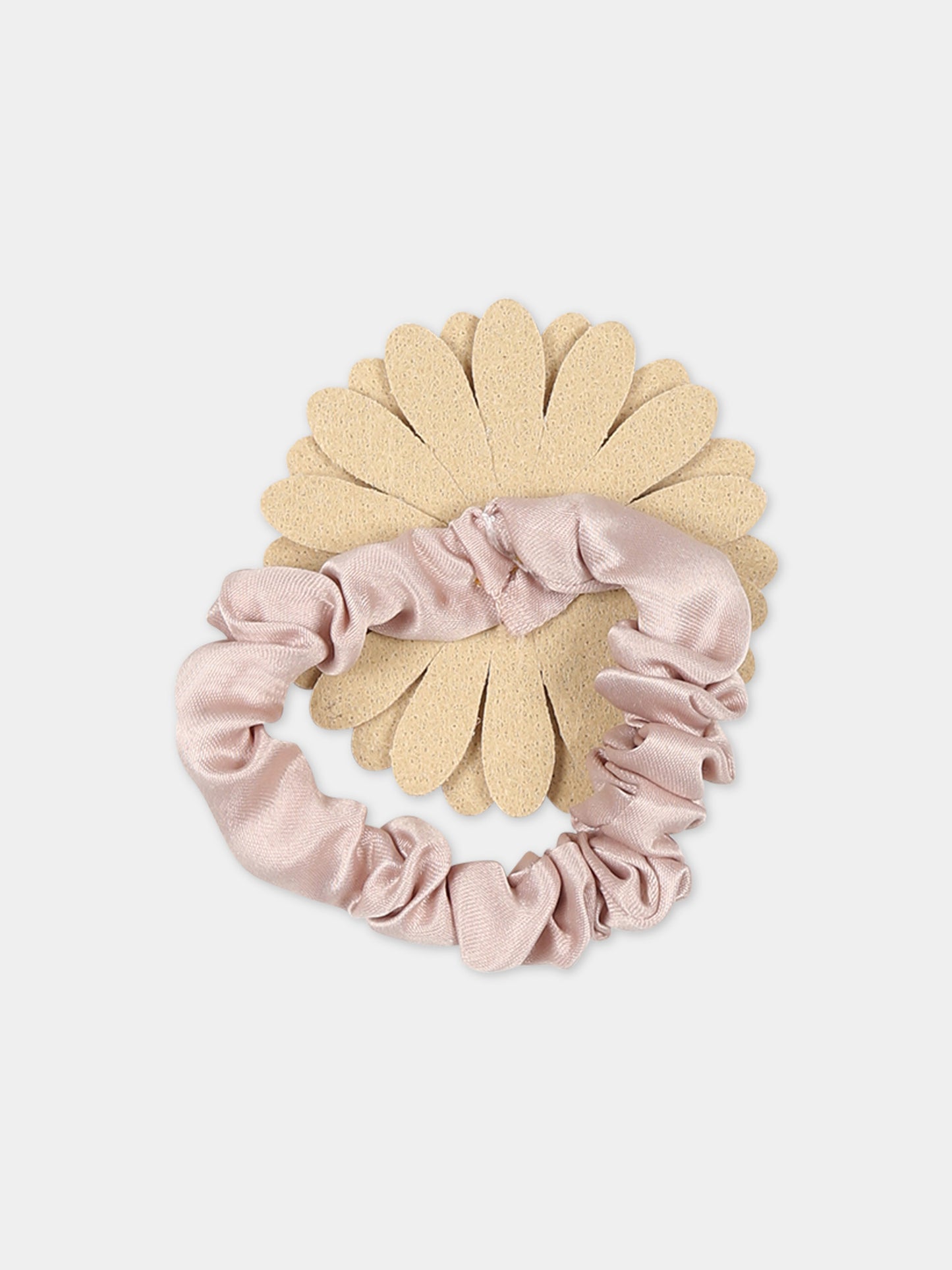 Elastico rosa per bambina con margherita,Illy Trilly,FLOWER DAISY PINK SCRUNCHY
