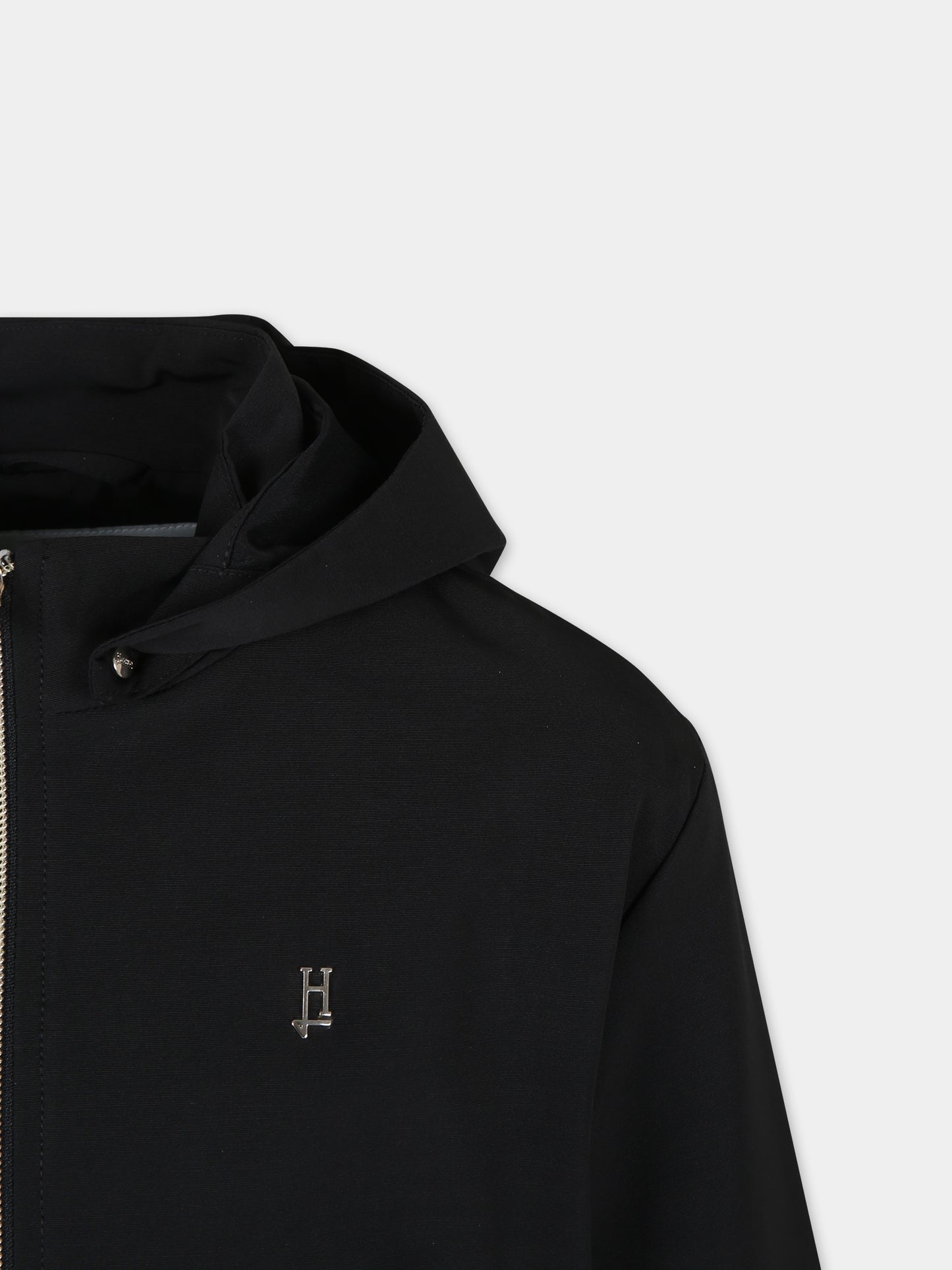 Giubbotto nero per bambina con logo,Herno Kids,GI000082G 12013 9300