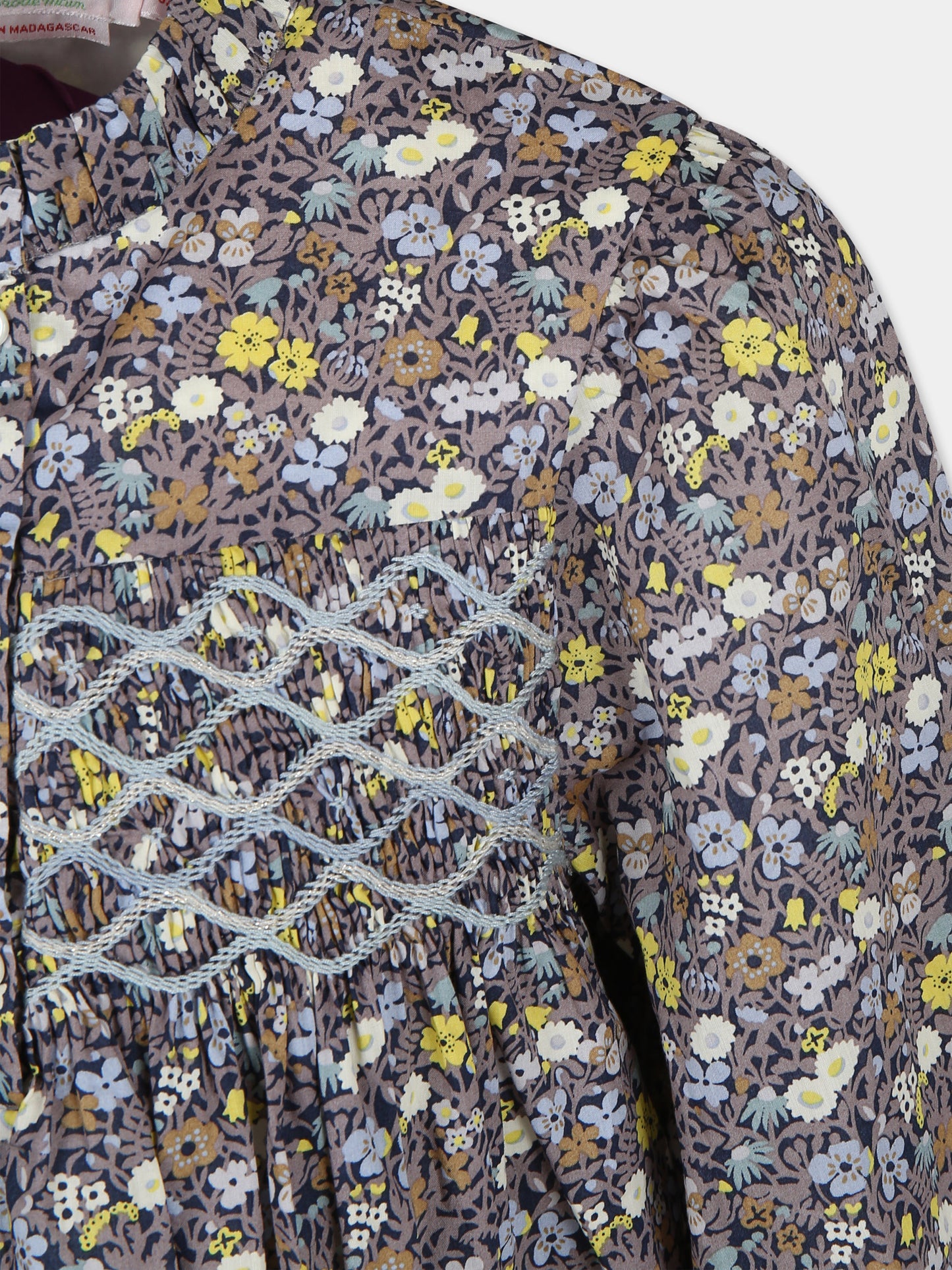 Vestito multicolor per bambina con stampa floreale,Bonpoint,W04GDRW00012 596B