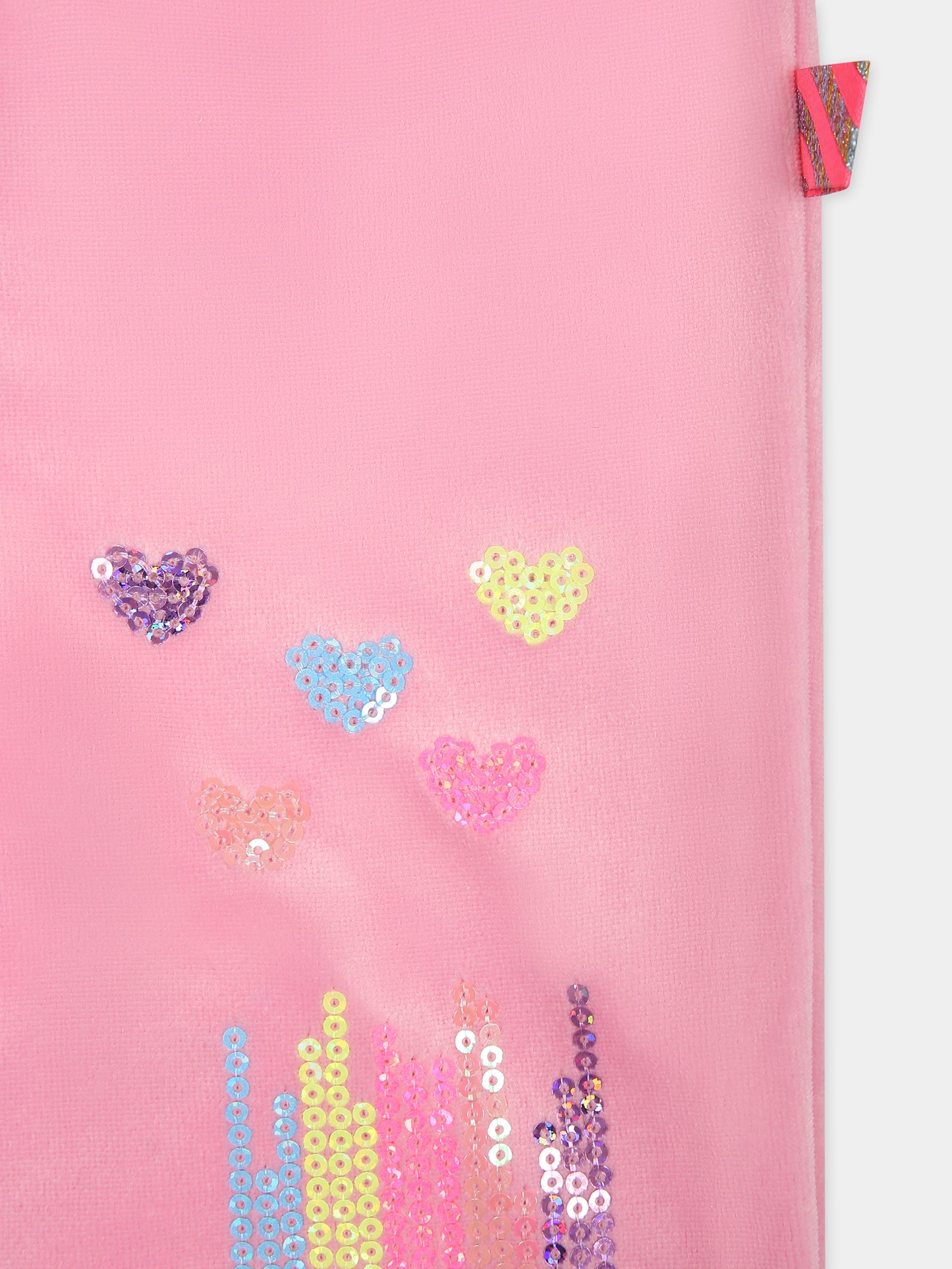 Pantaloni rosa per neonata con cuori,Billieblush,U04281 47C