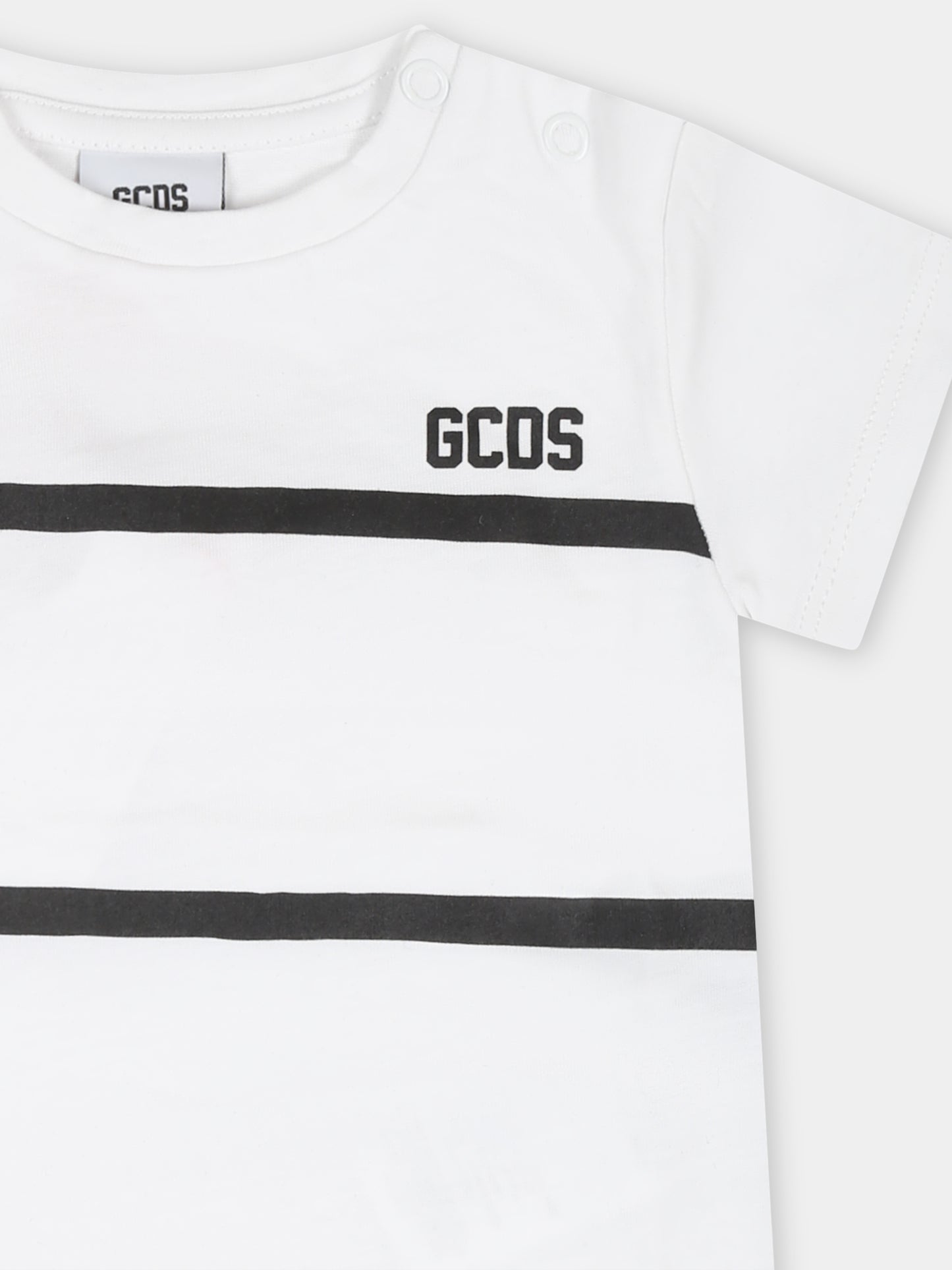 Completo sportivo bianco per neonati con logo,Gcds Kids,GUG008 LAA29 81076