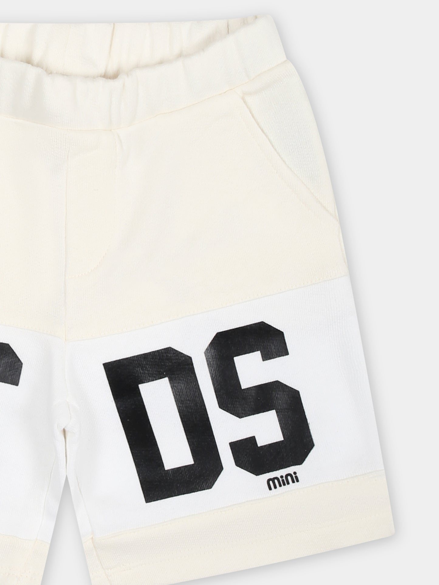 Shorts sportivi bianchi per neonati con logo,Gcds Kids,GMQ002 LCA33 10063