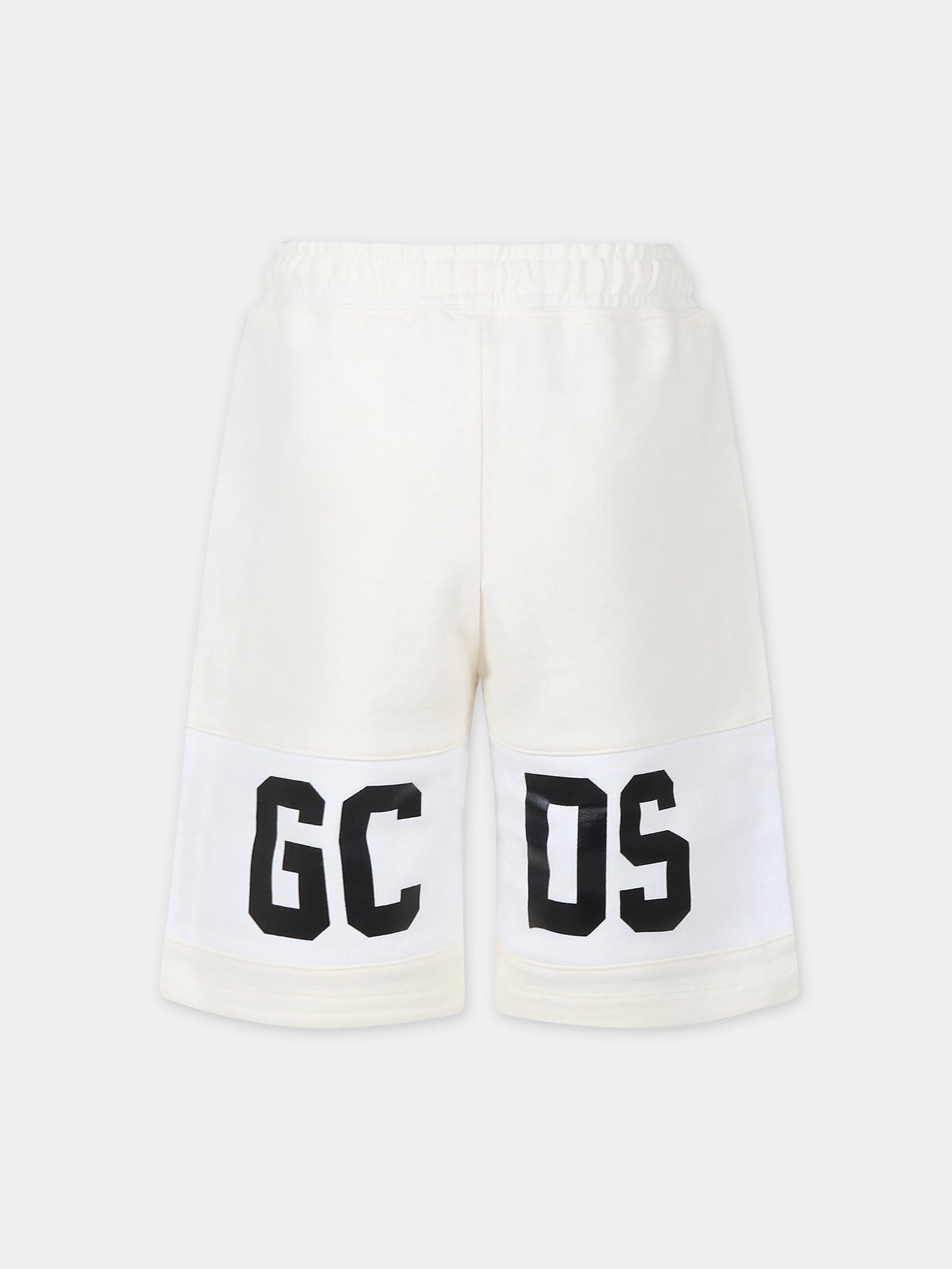 Shorts avorio per bambino con logo,Gcds Kids,DNQ006 LCA33 10063