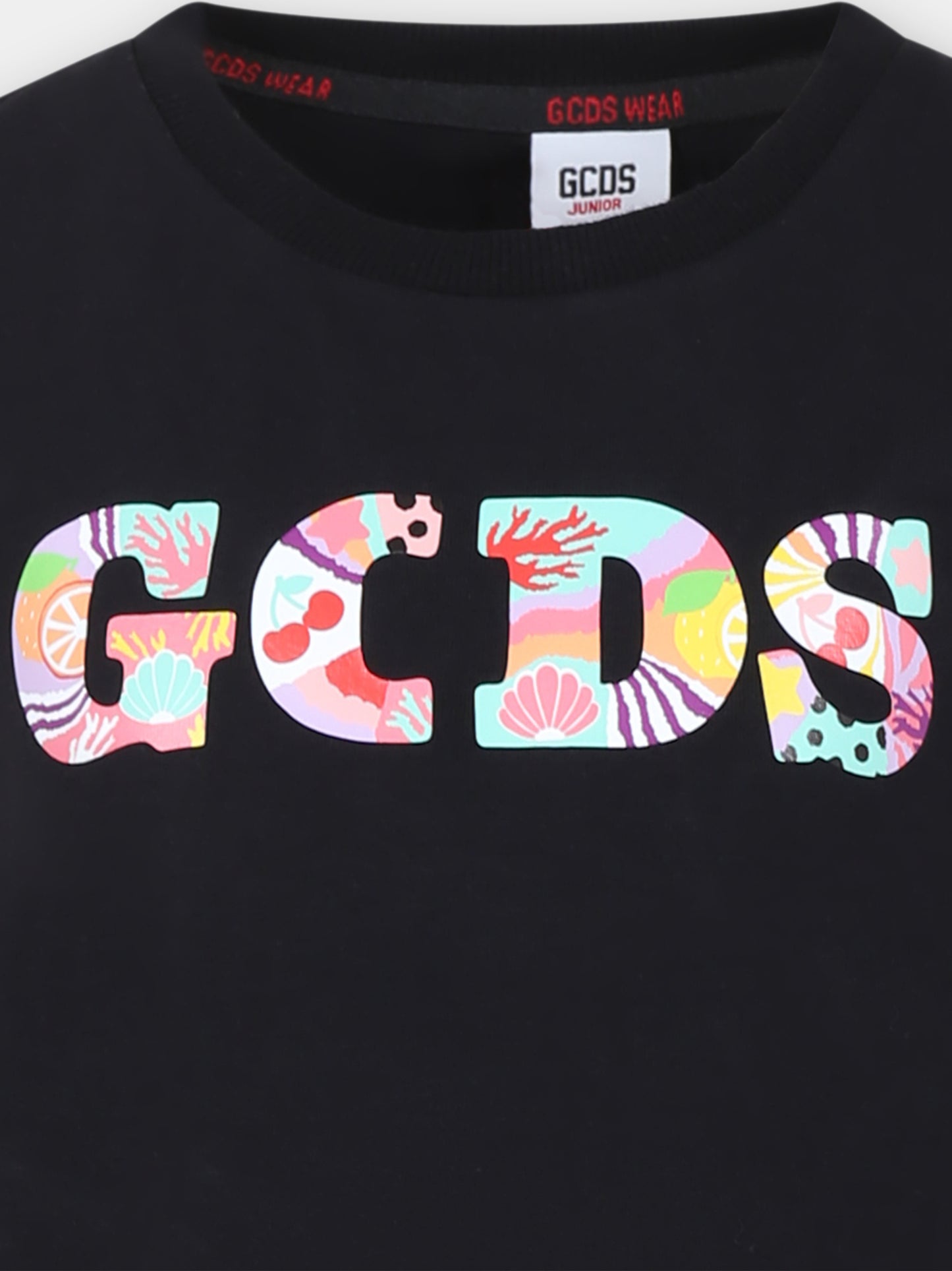 T-shirt nera per bambina con logo,Gcds Kids,DDM00D LBA10 60100