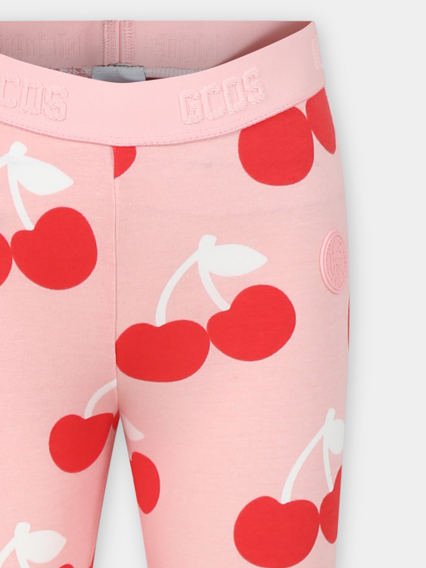 Leggings rosa per bambina con ciliegie,Gcds Kids,DAP004 LBB0C 84526
