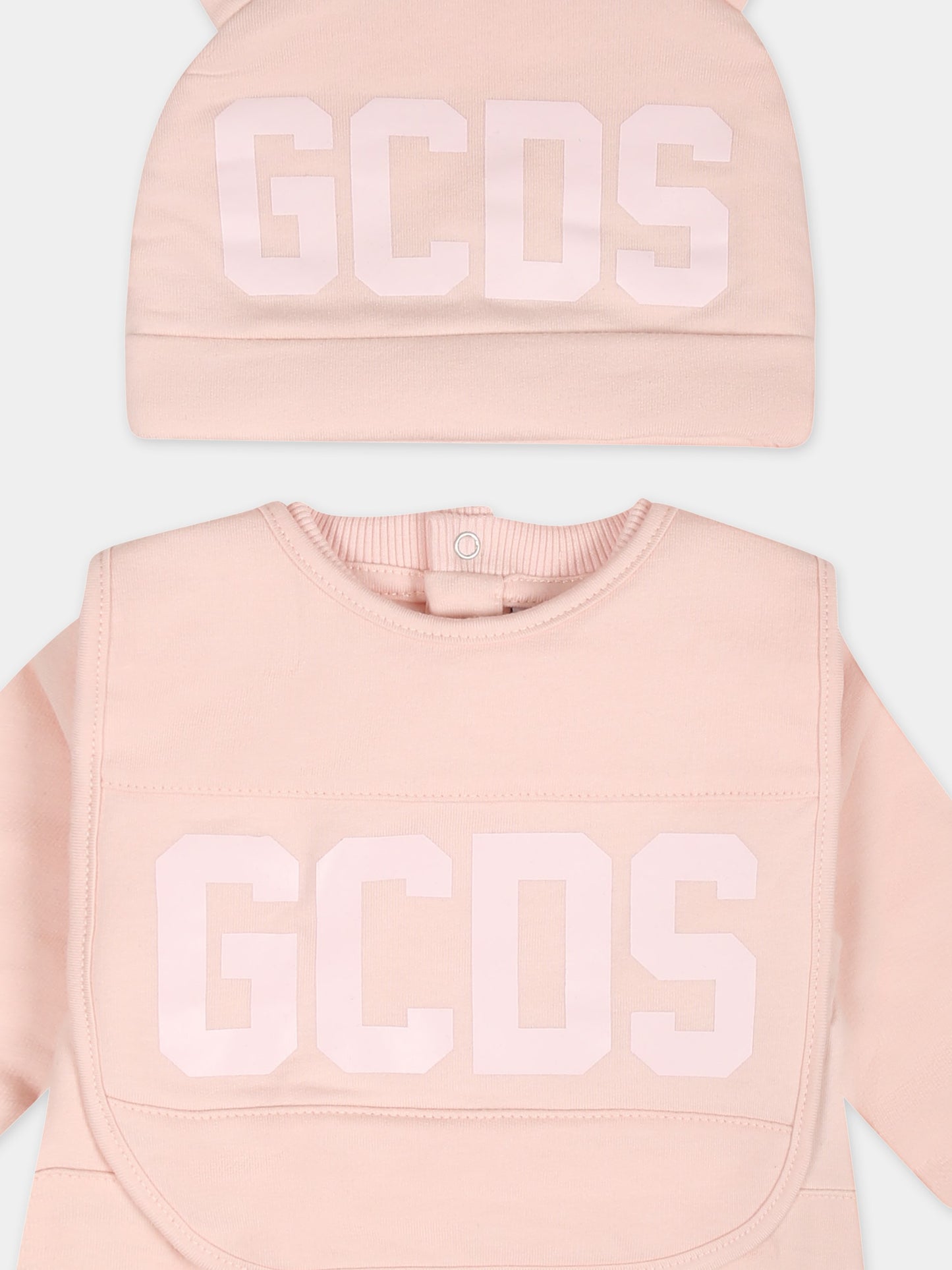Set rosa per neonata con logo,Gcds Kids,GOY007 LDA26 52859