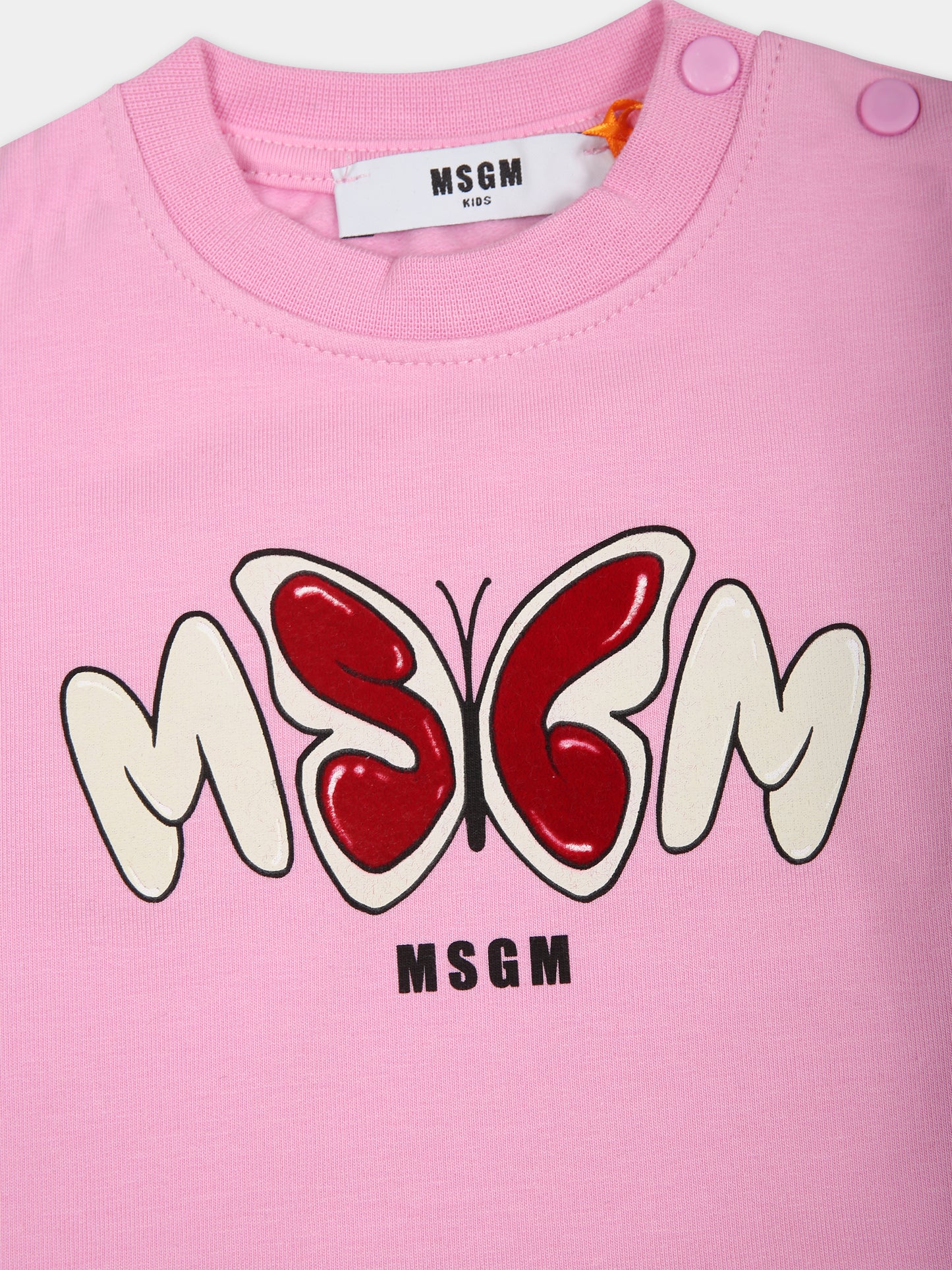 Completo rosa per neonata con logo,Msgm Kids,F3MSNGTP221 042