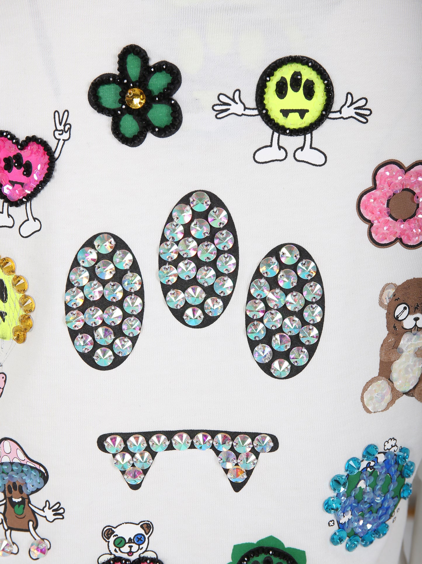 T-shirt bianca per bambina con logo e smile,Barrow,F3BKJGTH079 002