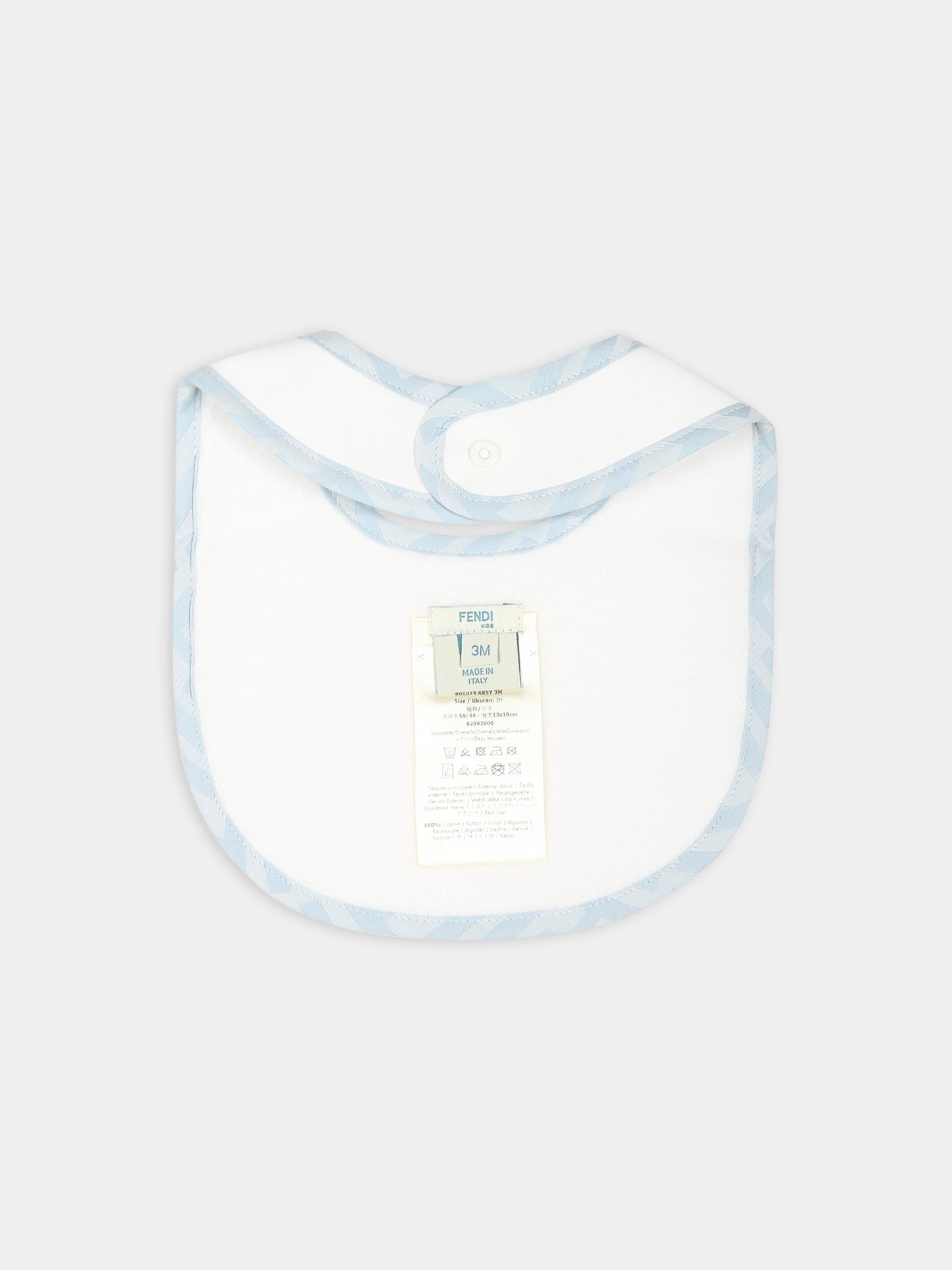 Set pagliaccetto celeste per neonato con doppia F,Fendi Kids,BUL074 ARSY F19J4