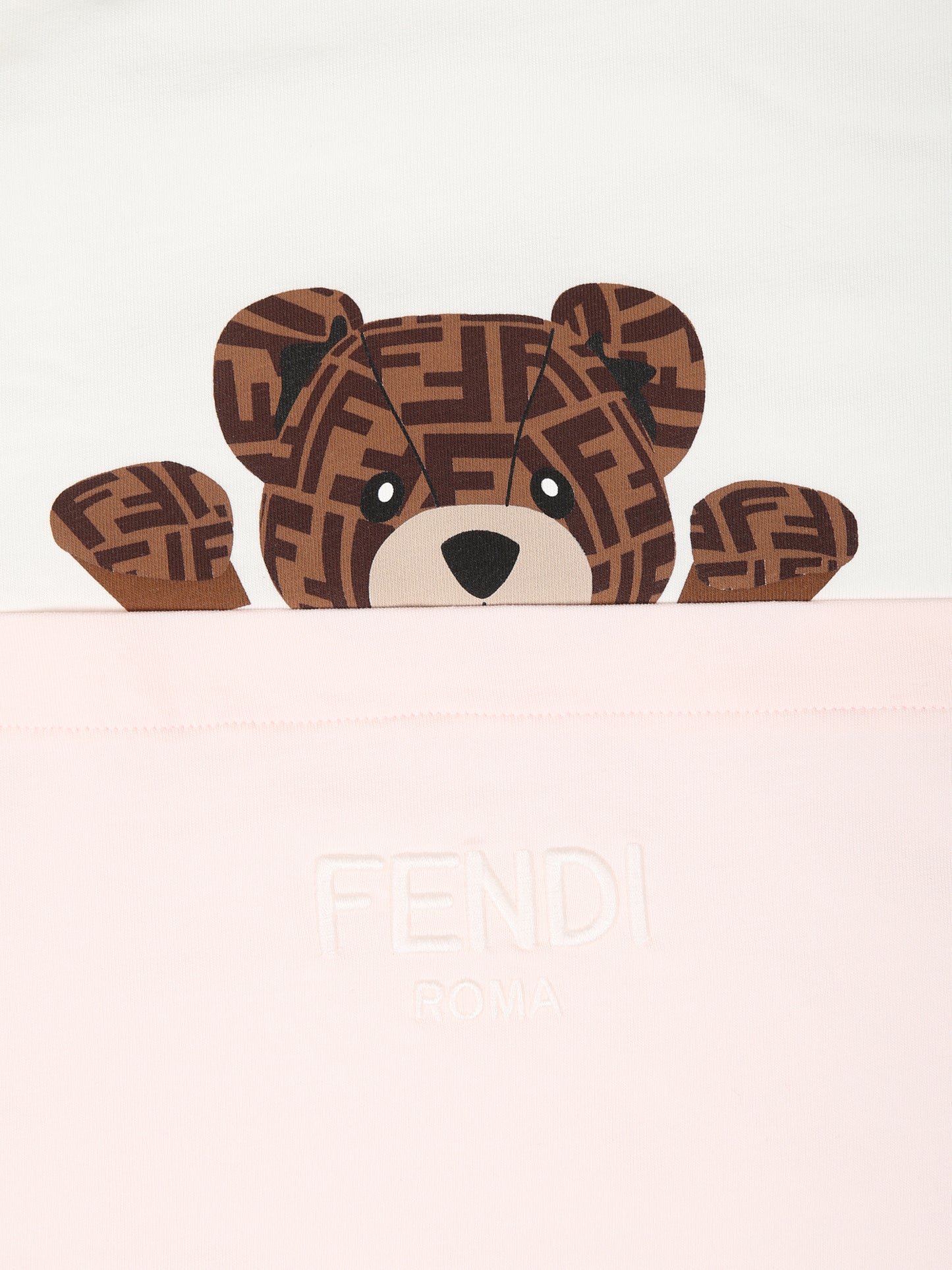 Coperta rosa per neonata con orsetto e logo Fendi,Fendi Kids,BUJ282 ST8 F0C11