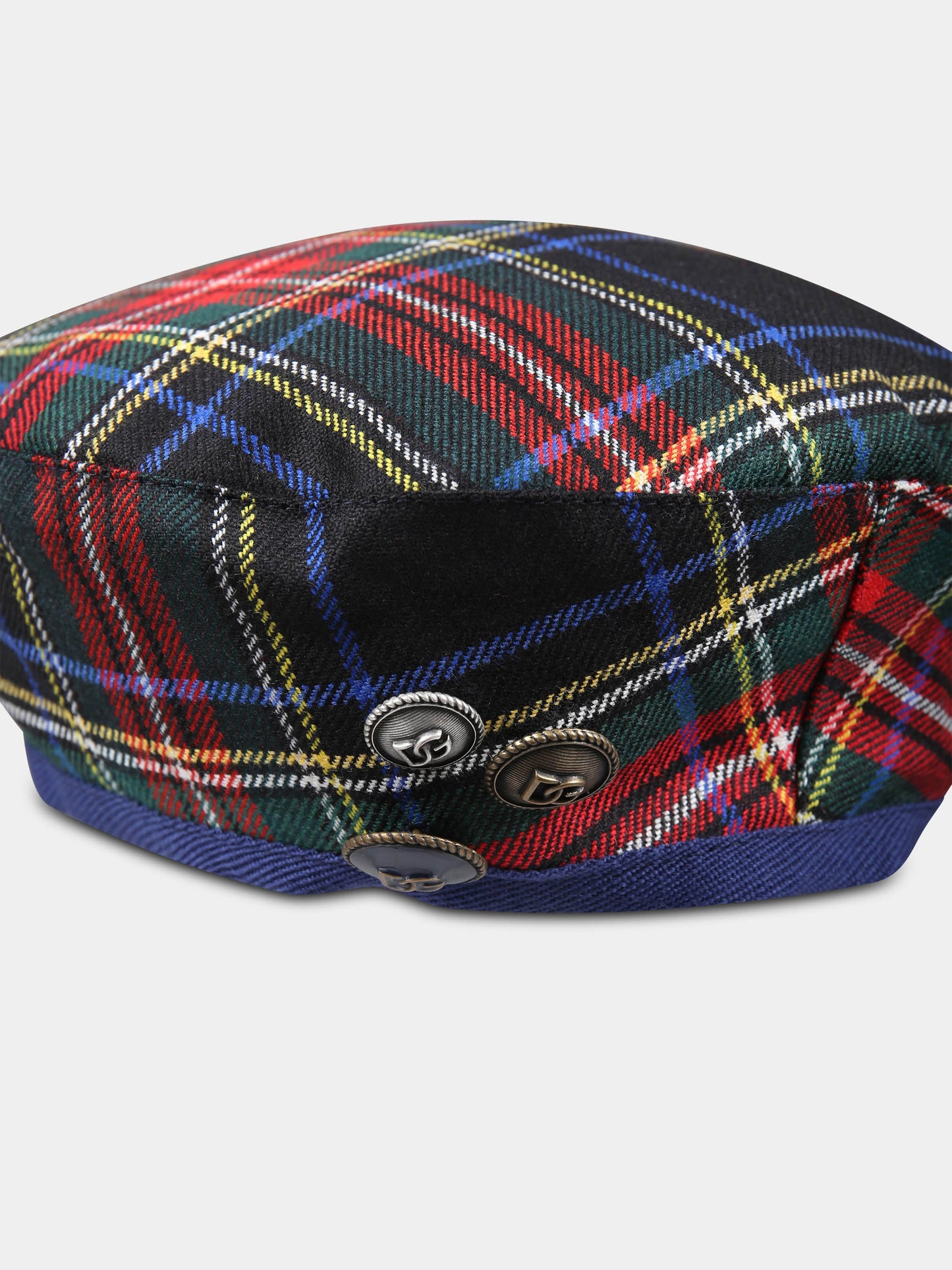 Basco blu per bambina con motivo tartan,Dolce & Gabbana Kids,LB5H43 FQMG9 S8100