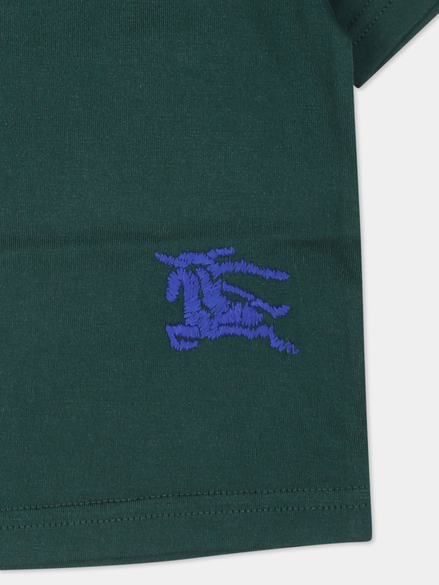 T-shirt verde per neonato con cavaliere equestre,Burberry Kids,8089651 A3508