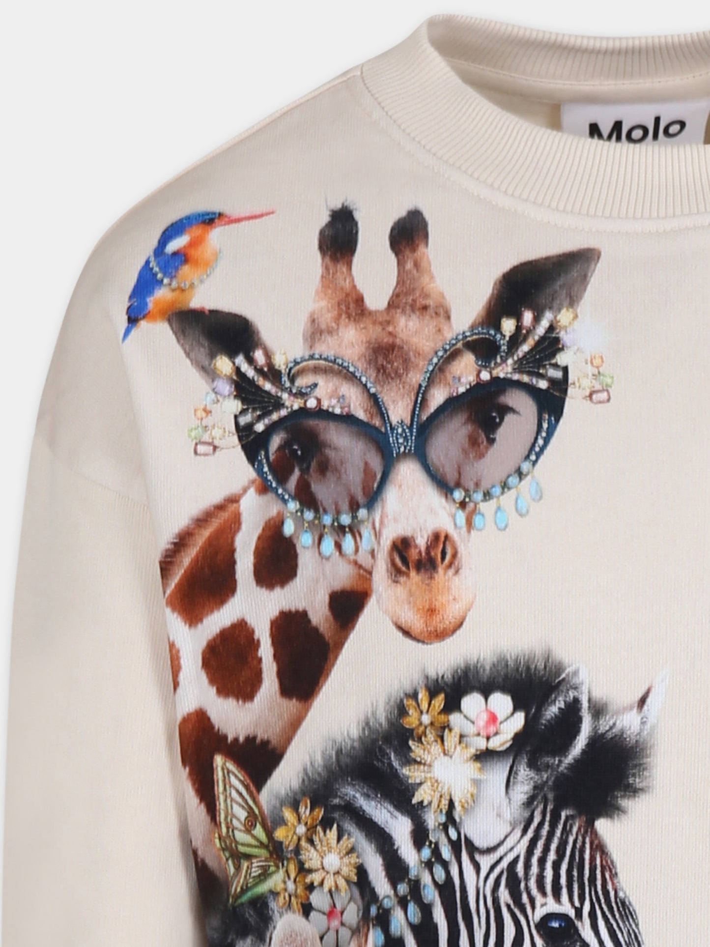 Vestito avorio Cherice per bambina con stampa animali,Molo,2W24E242 3740