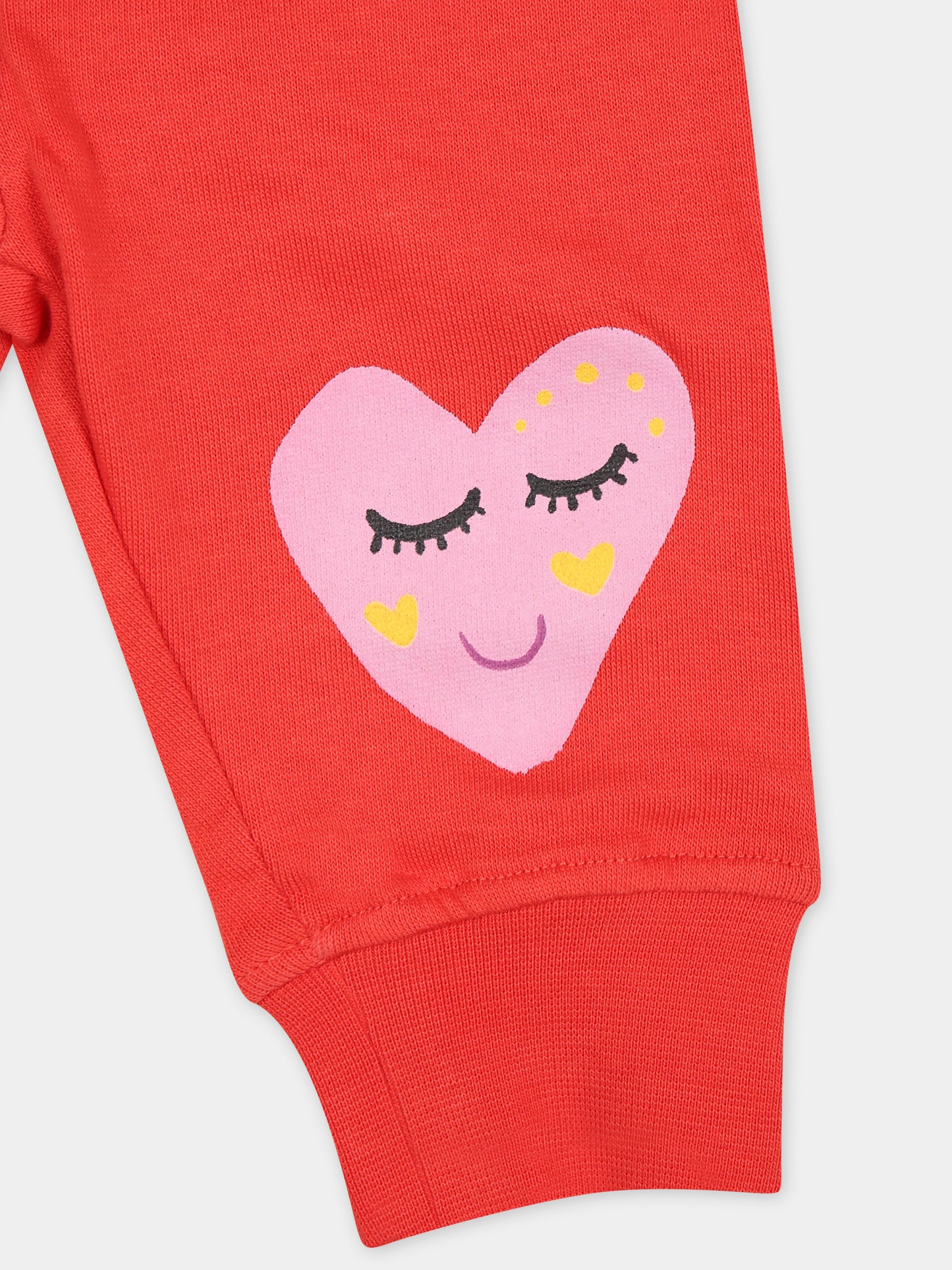 Completo rosso per neonata con cuori multicolor,Stella Mccartney Kids,TT3040 Z0447 412