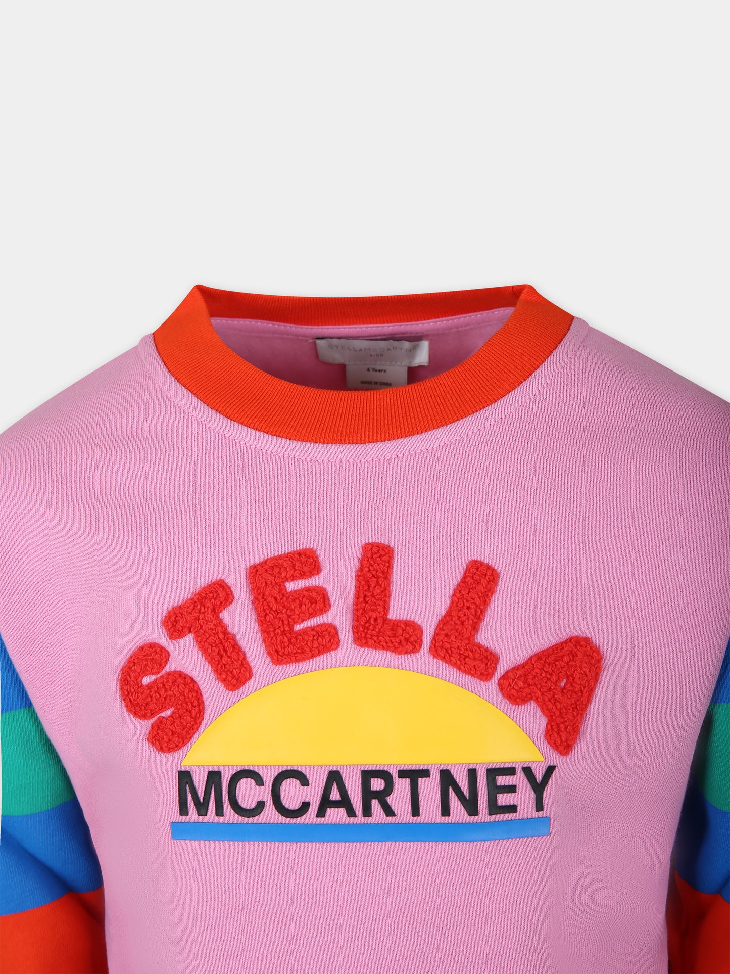 Felpa rosa per bambina con logo,Stella Mccartney Kids,TT4A20 Z0409 546