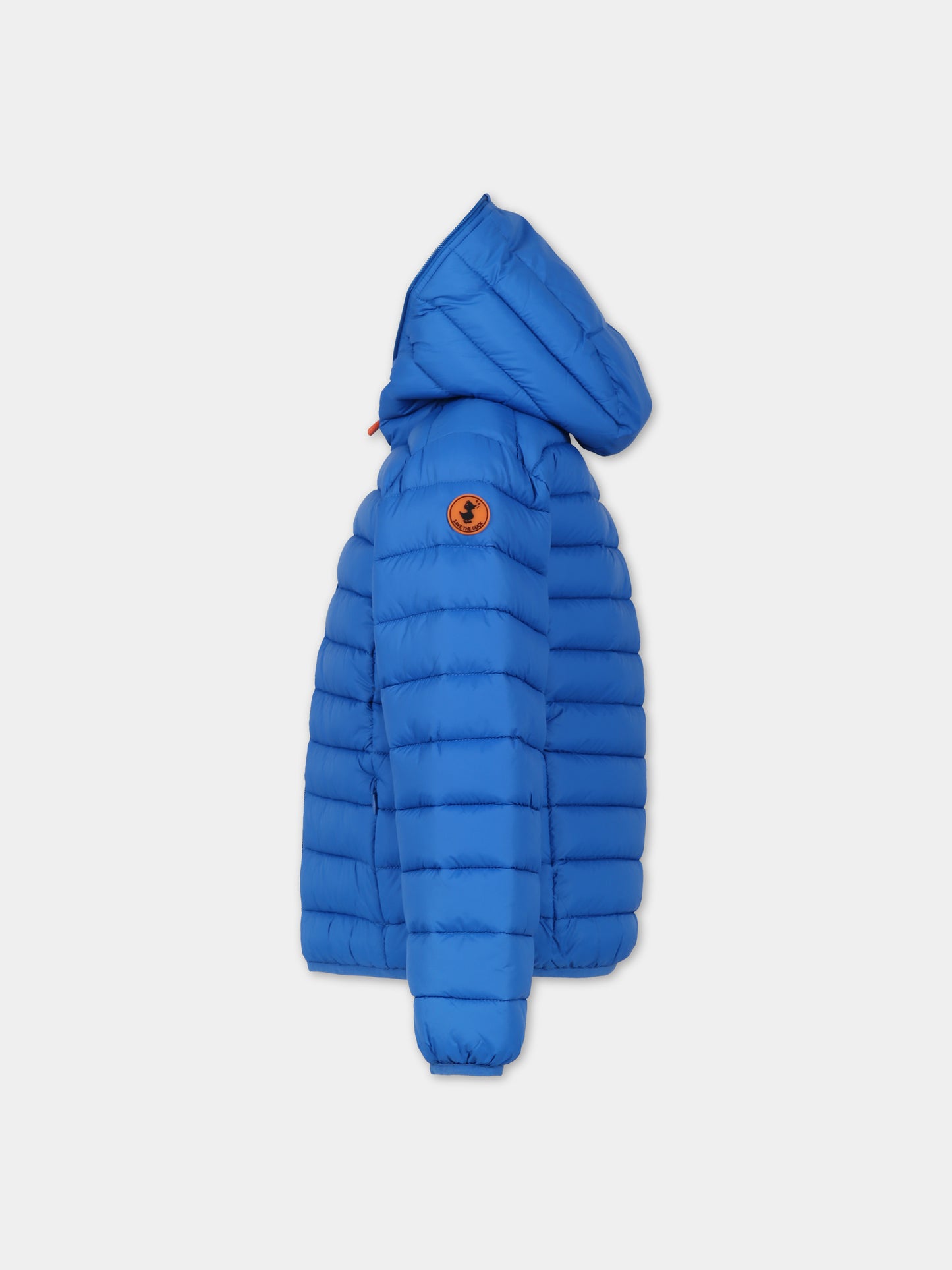 Piumino Dony azzurro per bambino con logo,Save The Duck Kids,J30650B GIGA17 90058