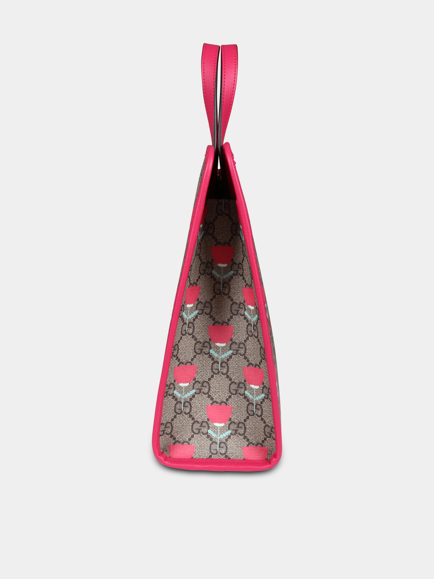 Borsa beige per bambina con stampa floreale,Gucci Kids,605614 FADK8 9777