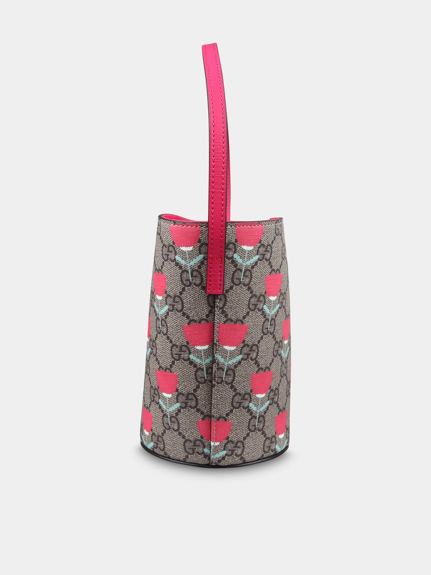 Borsa beige per bambina con GG e fiori,Gucci Kids,752356 FADK8 9777