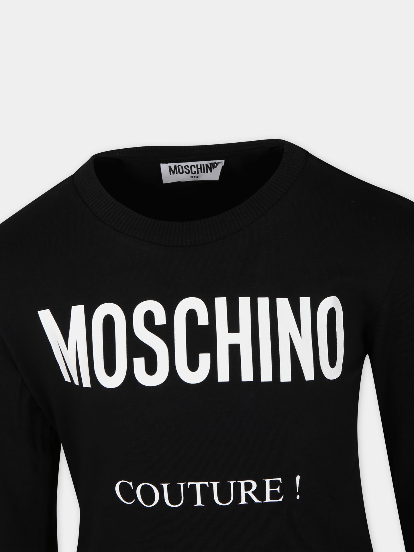 Completo nero per bambina con logo,Moschino Kids,HFK021 LBA11 60100