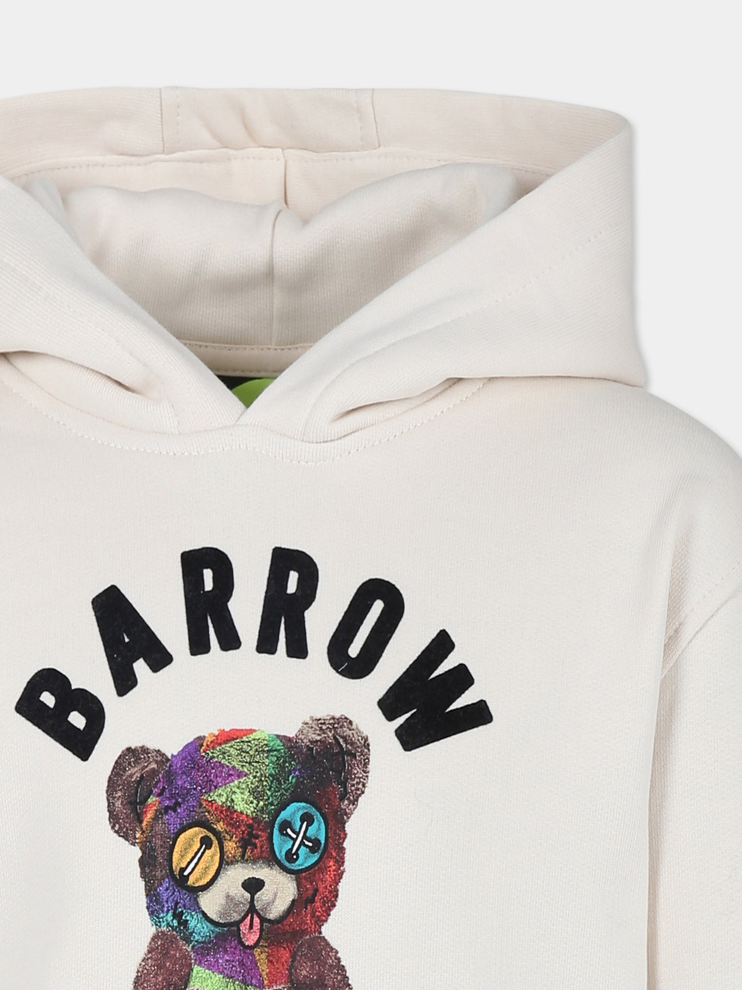 Felpa avorio per bambini con stampa orso,Barrow,F4BKJUHS059 013