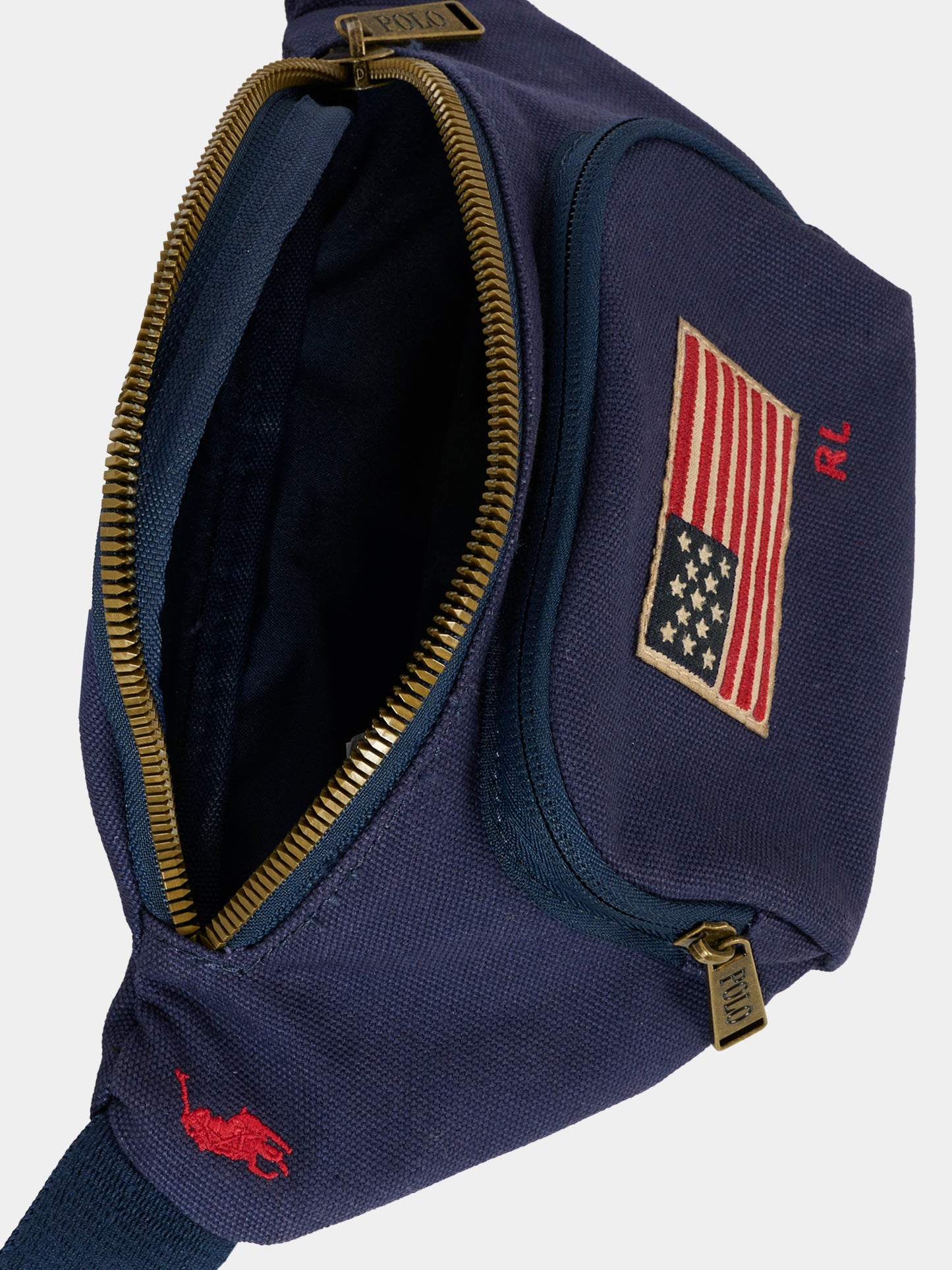 Marsupio blu per bambino con bandiera,Ralph Lauren Kids,9AR143 BCV