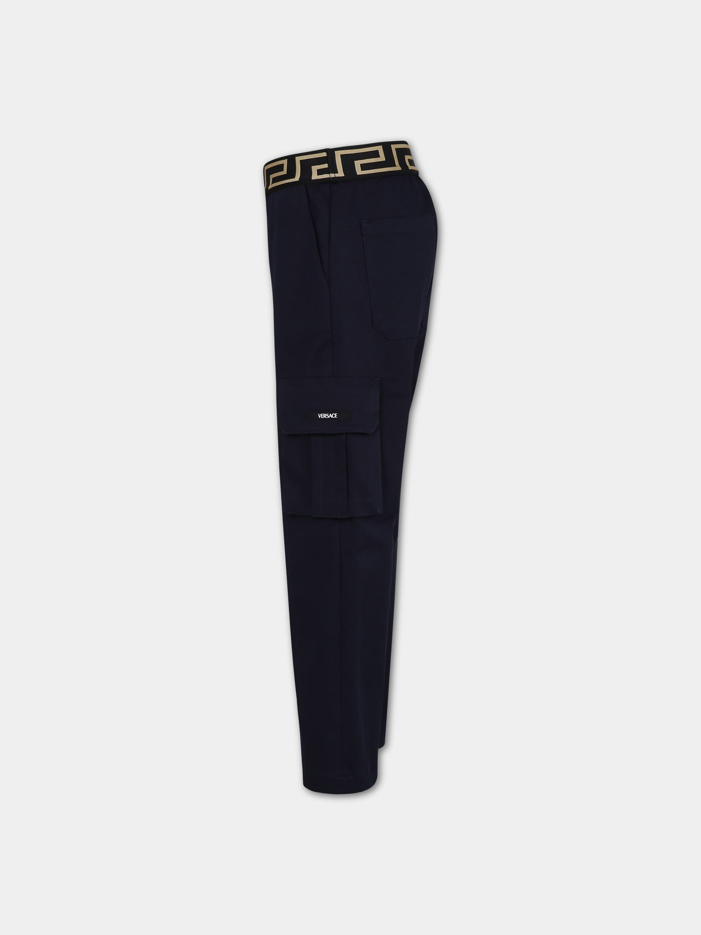 Pantaloni blu per bambino con logo Versace,Versace,1002266 1A06498 2U150
