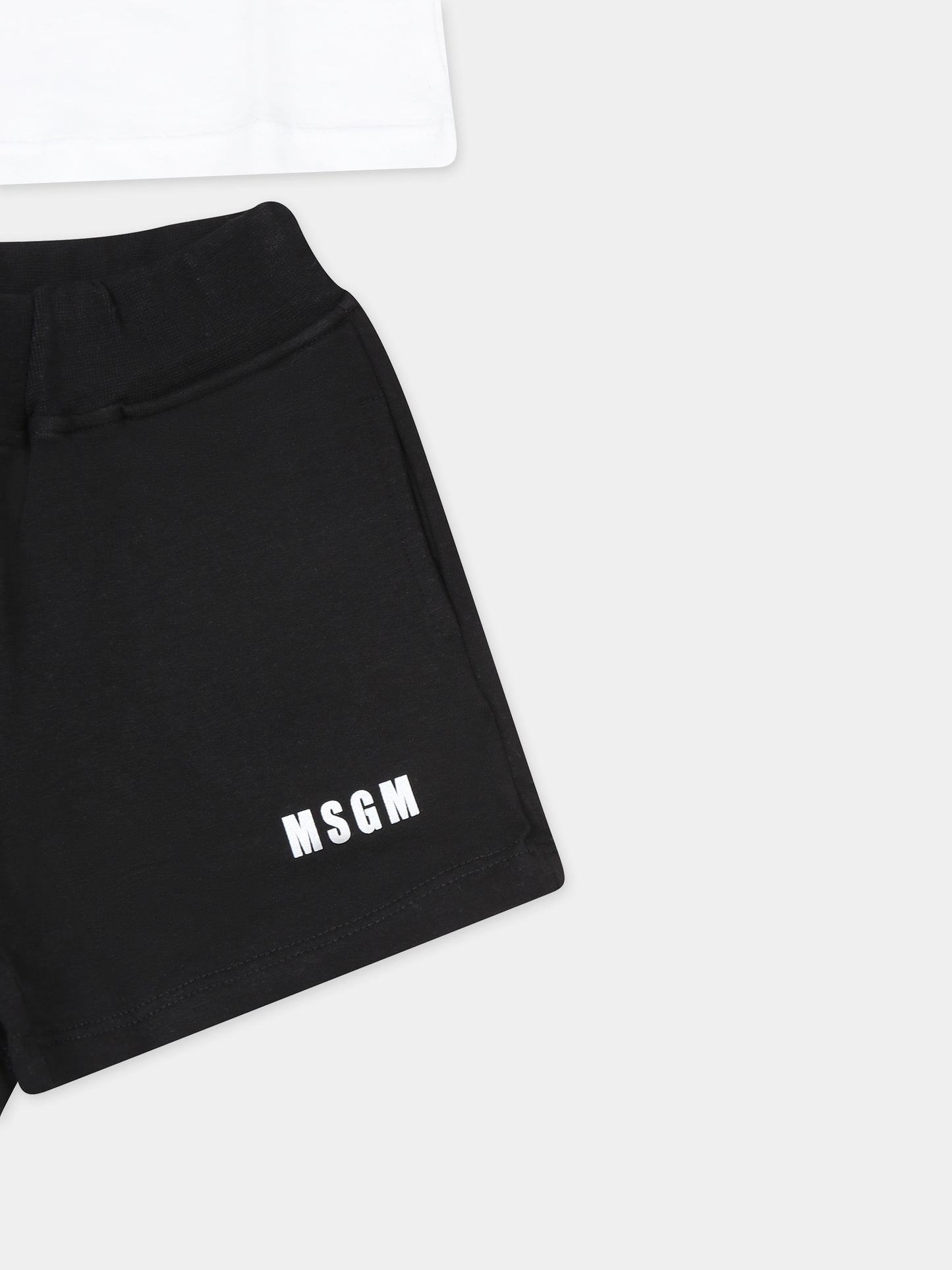 Completo bianco per neonato con logo e stampa,Msgm Kids,MS029558 001/01