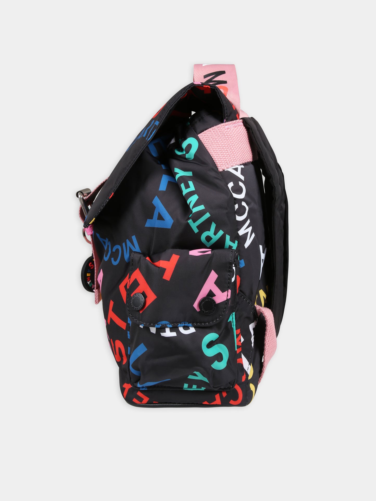 Zaino nero per bambina con logo,Stella Mccartney Kids,TT0C28 Z1274 930MC
