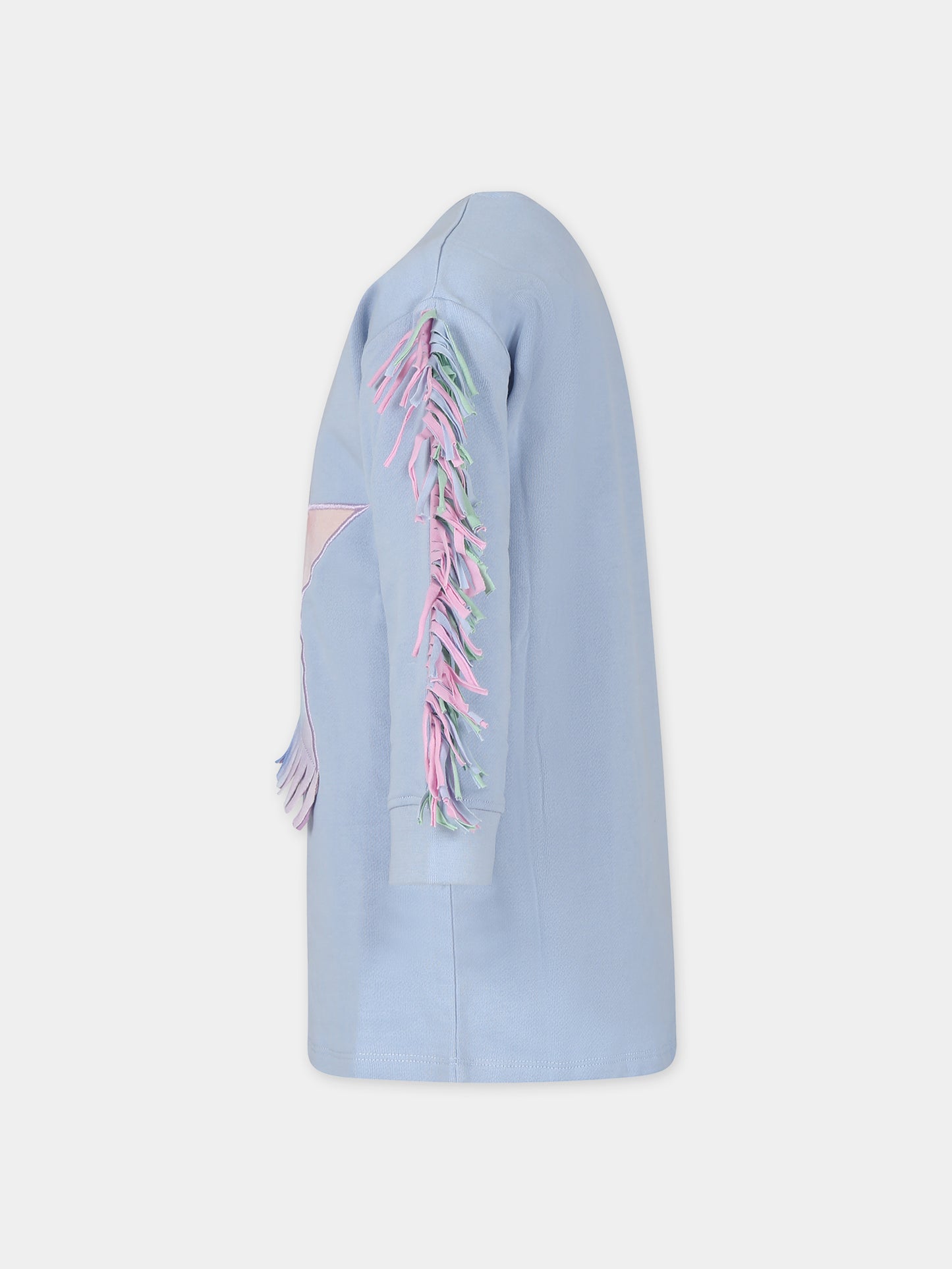 Vestito celeste per bambina con stella,Stella Mccartney Kids,TT1A10 Z0447 602