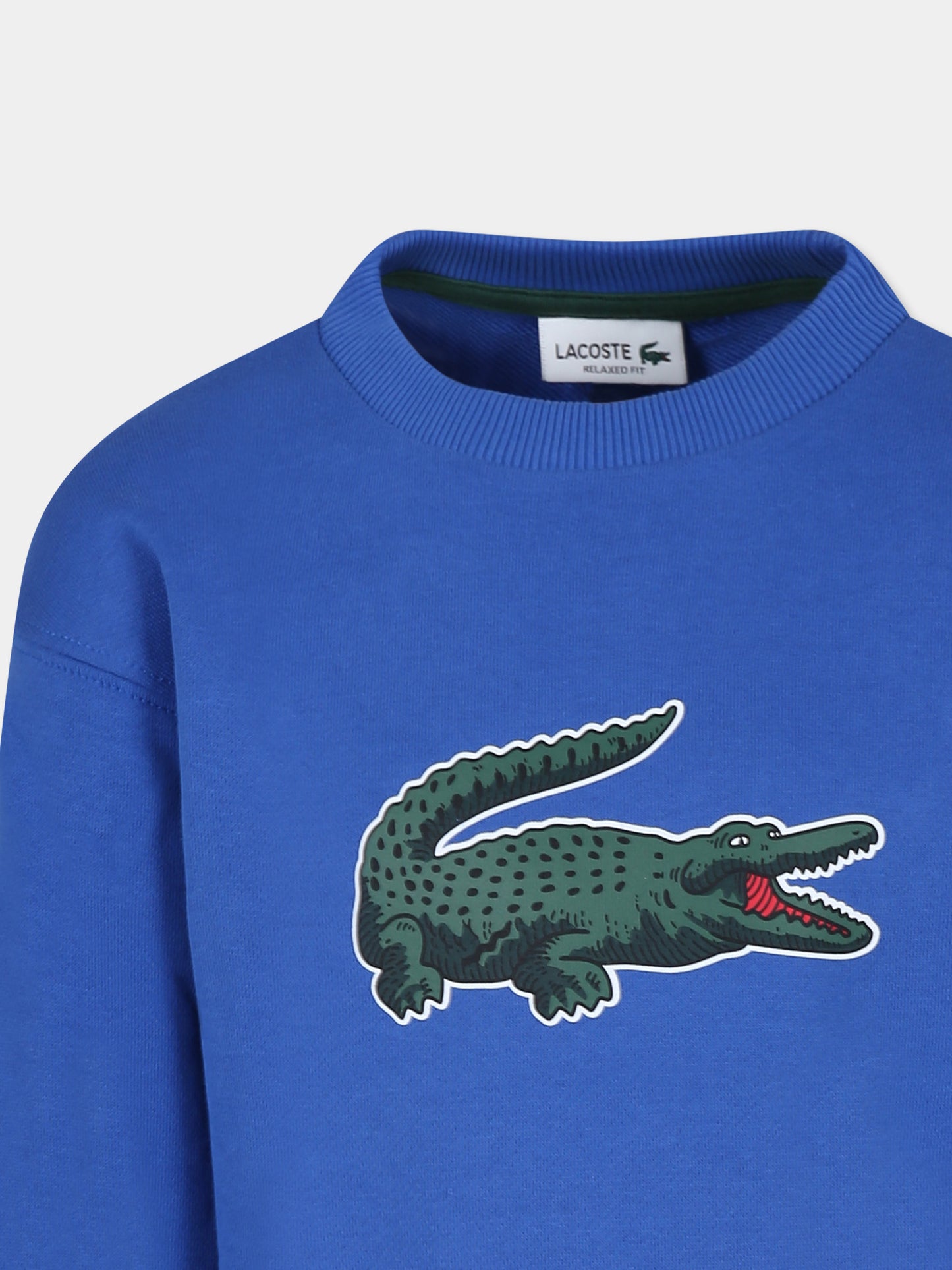 Felpa azzurra per bambino con coccodrillo,Lacoste,SJ1231 IXW