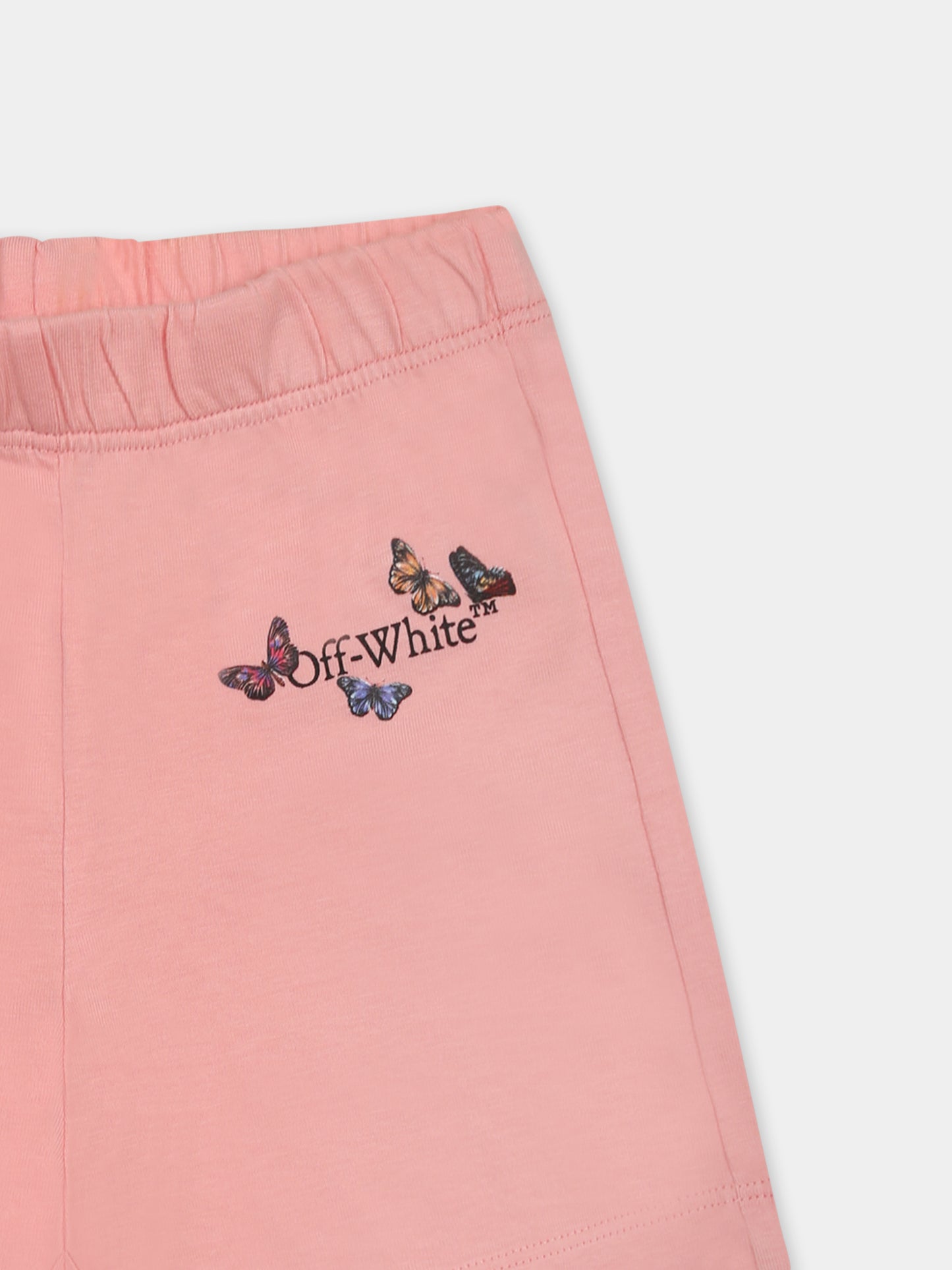 Pink shorts for baby girl with logo