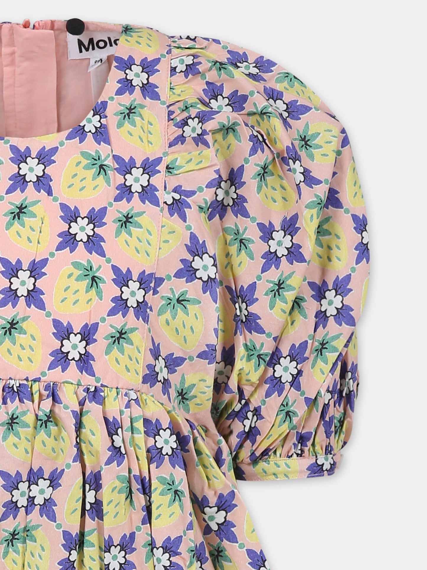 Vestito Caio multicolor per bambina con fragole e fiori,Molo,2S25E115 9267