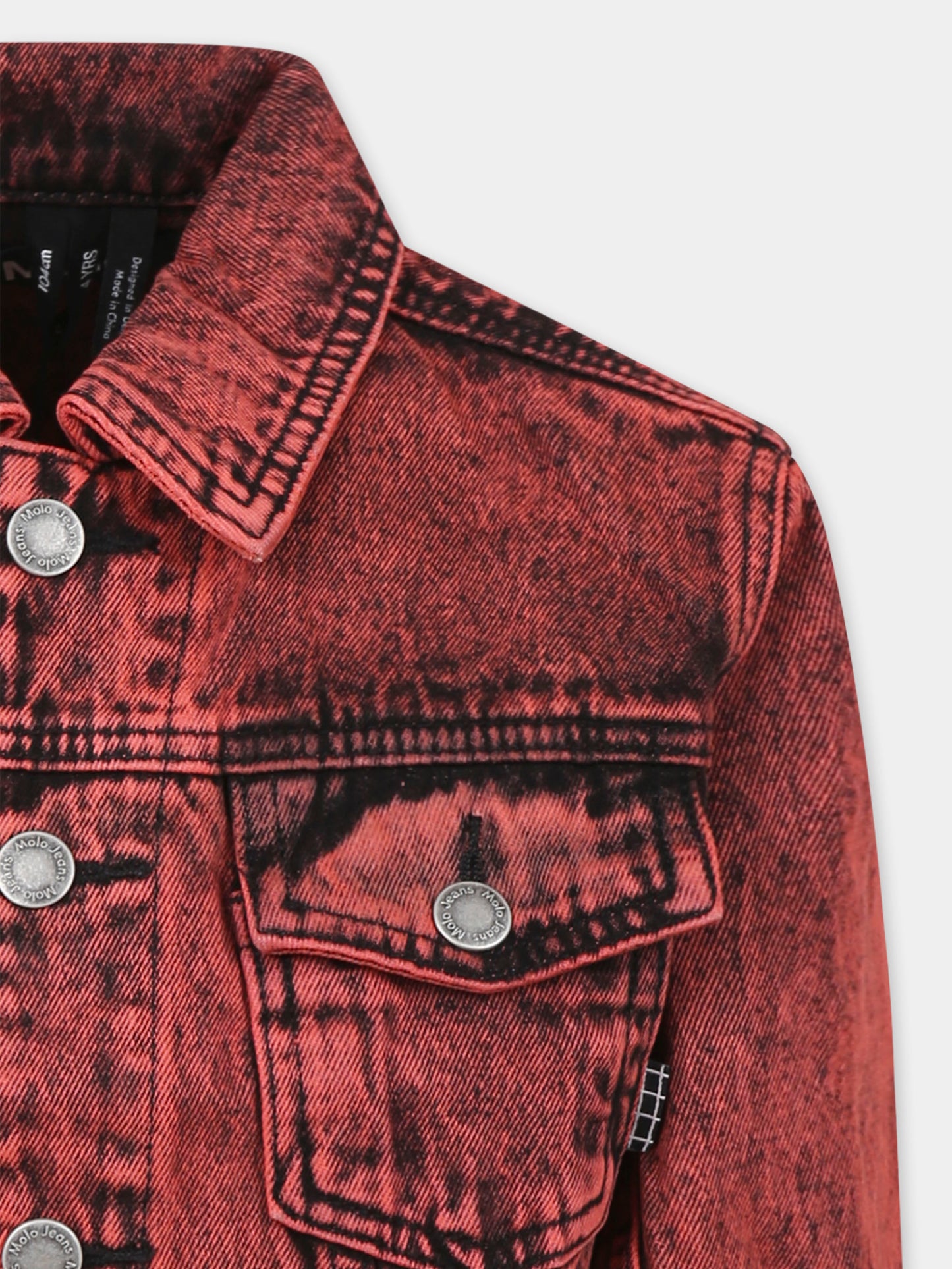 Giubbotto di jeans Honore rosso per bambini,Molo,5S25M301 5477