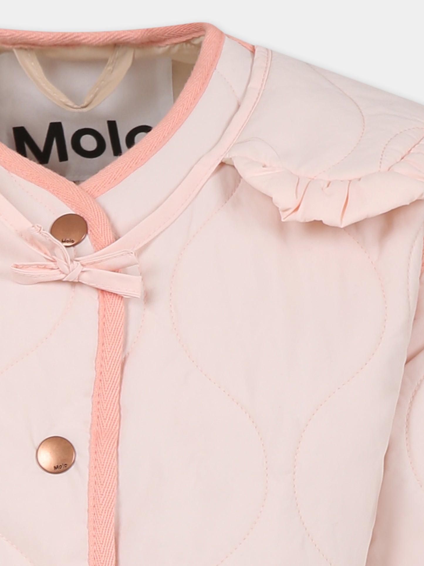 Pink down jacket for girl