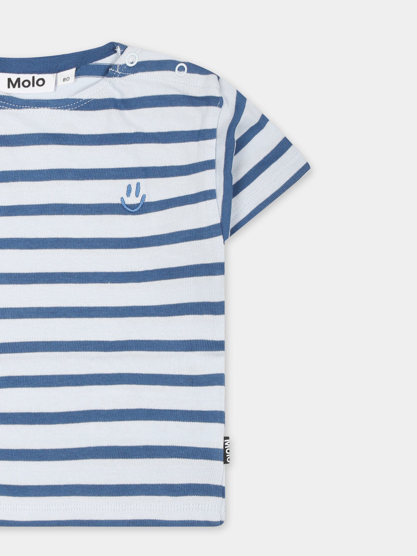 T-shirt Elvor celeste per neonato con smile,Molo,6S25A205 9313