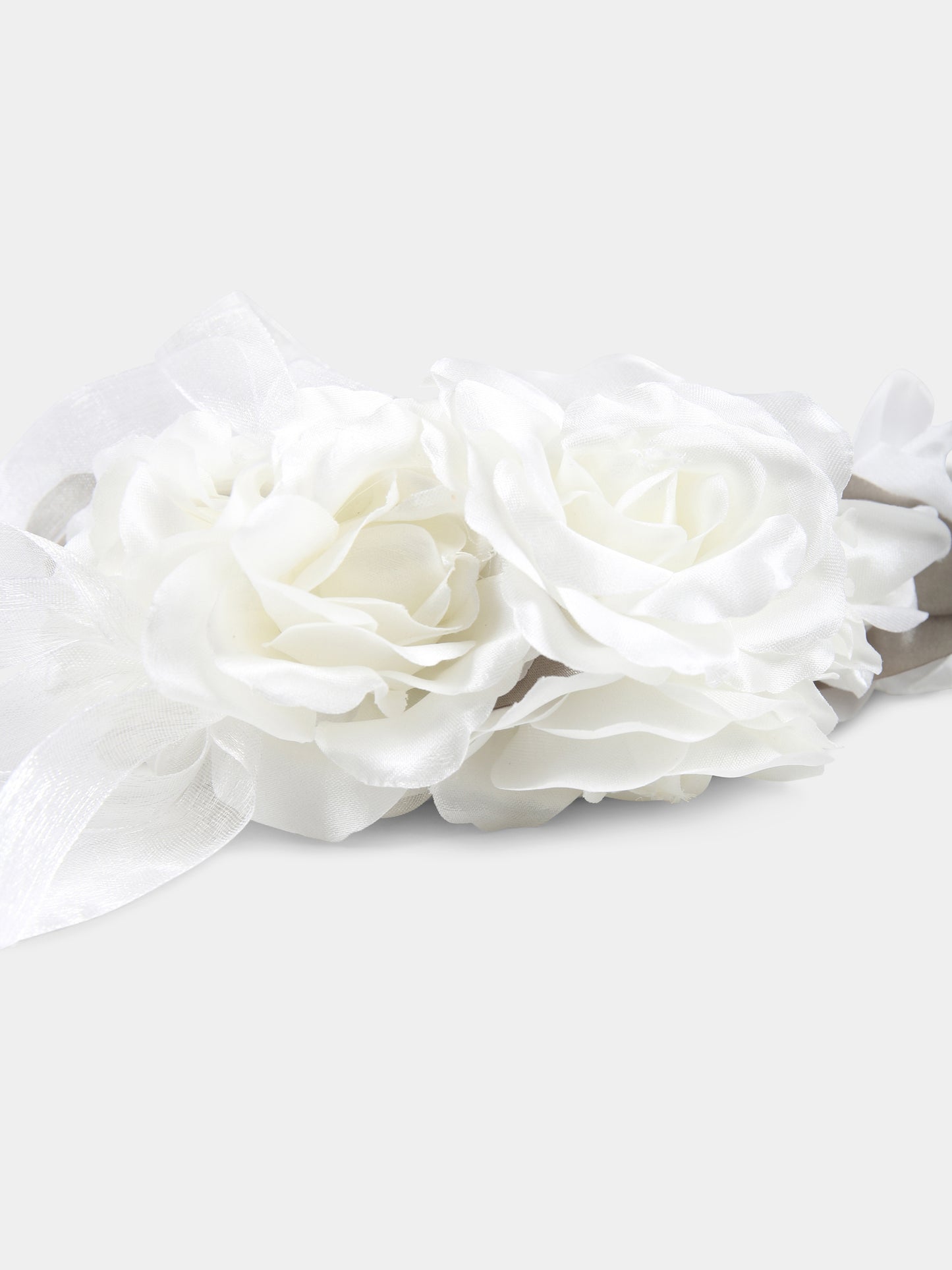 White headband for girl with flowers