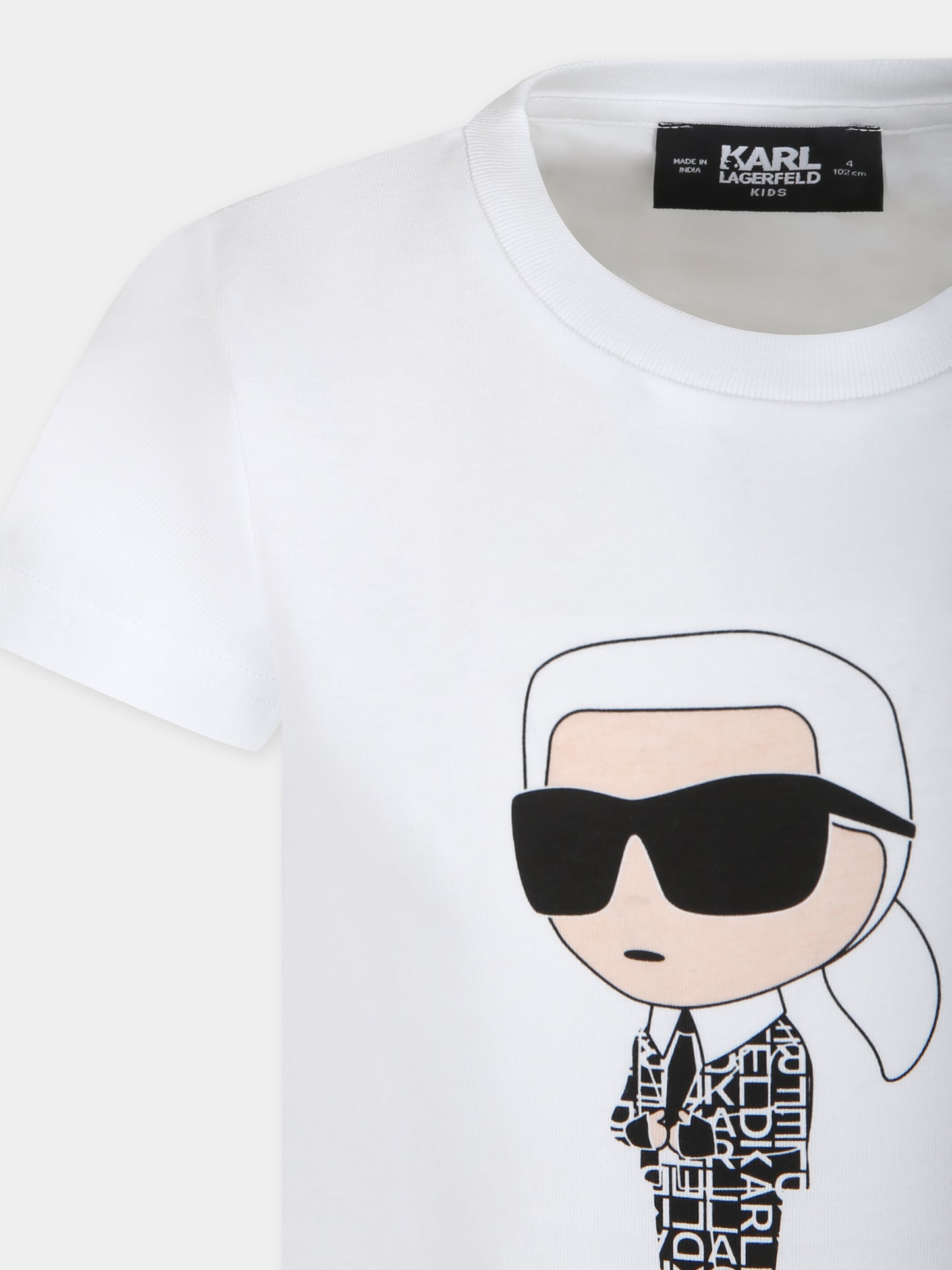 T-shirt bianca per bambini con Karl,Karl Lagerfeld Kids,Z25410 10B