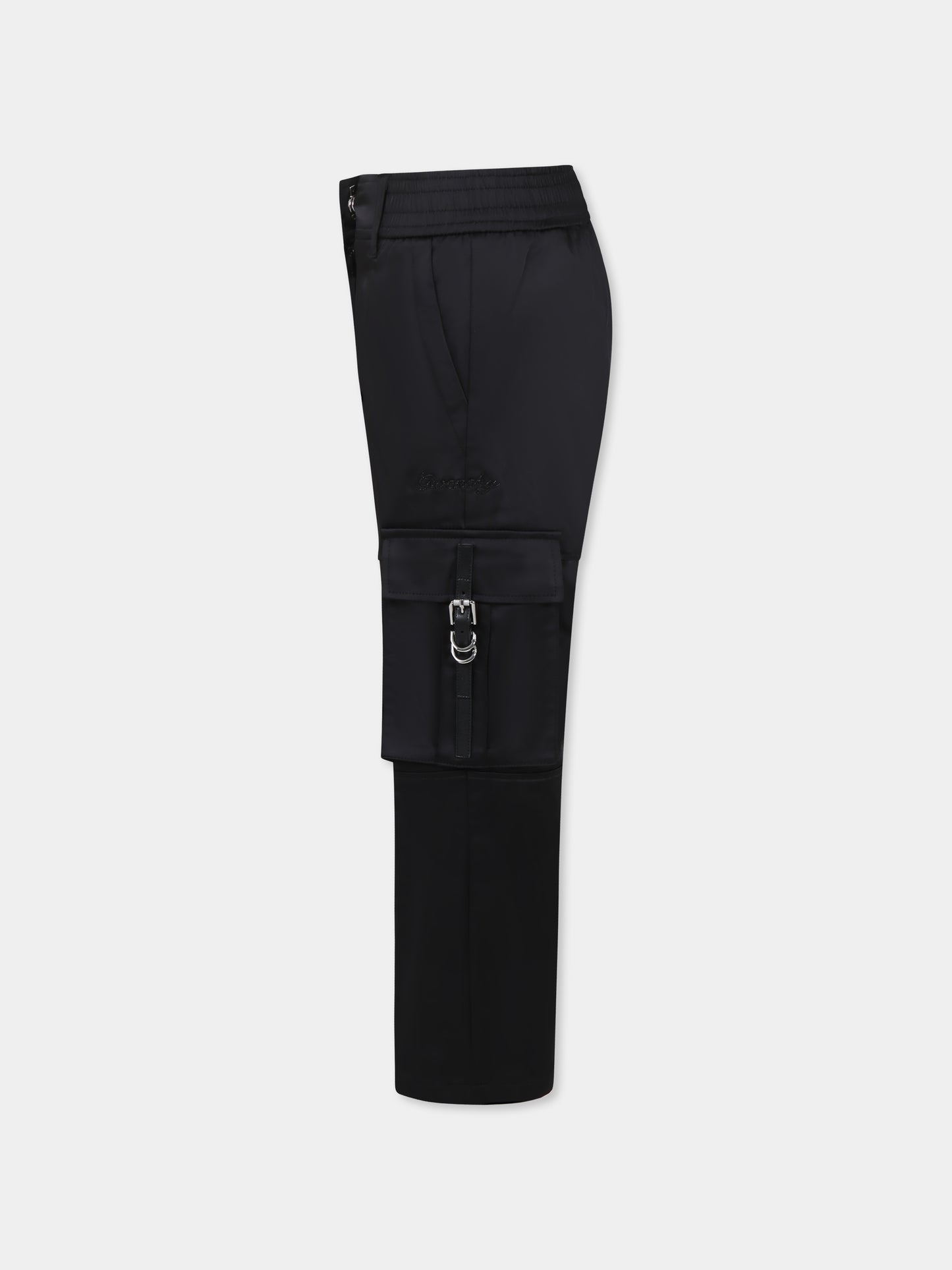 Pantaloni neri per bambina con logo,Givenchy Kids,H30766 09B