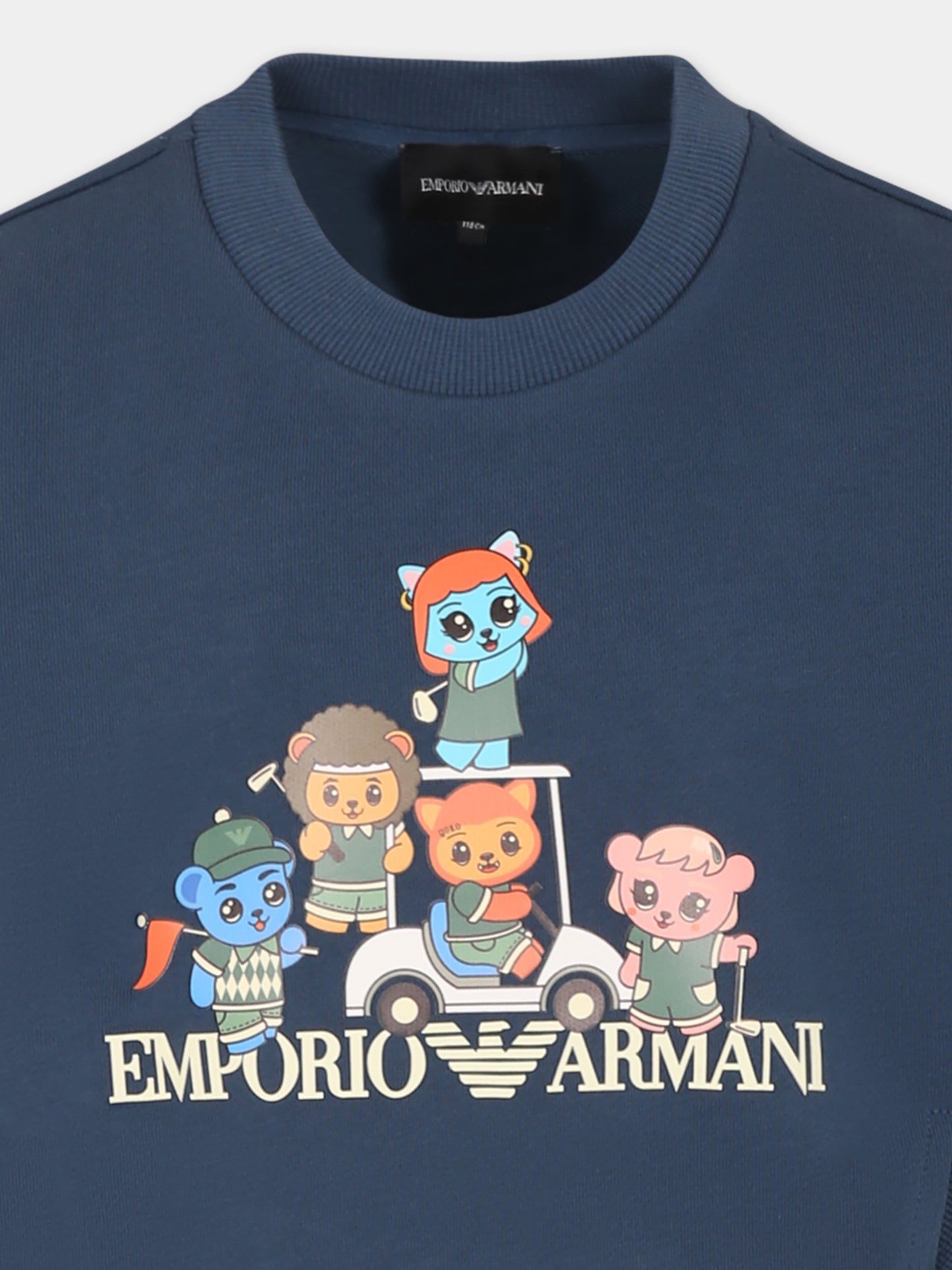 Felpa blu per bambino con Manga Bear Crew,Emporio Armani,EB000270 AF13552 UB150