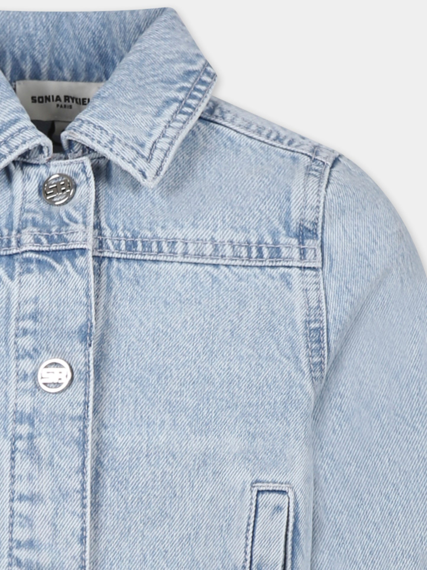 Giubbotto di jeans denim per bambina con cuore,Sonia Rykiel Paris,A00289 Z04