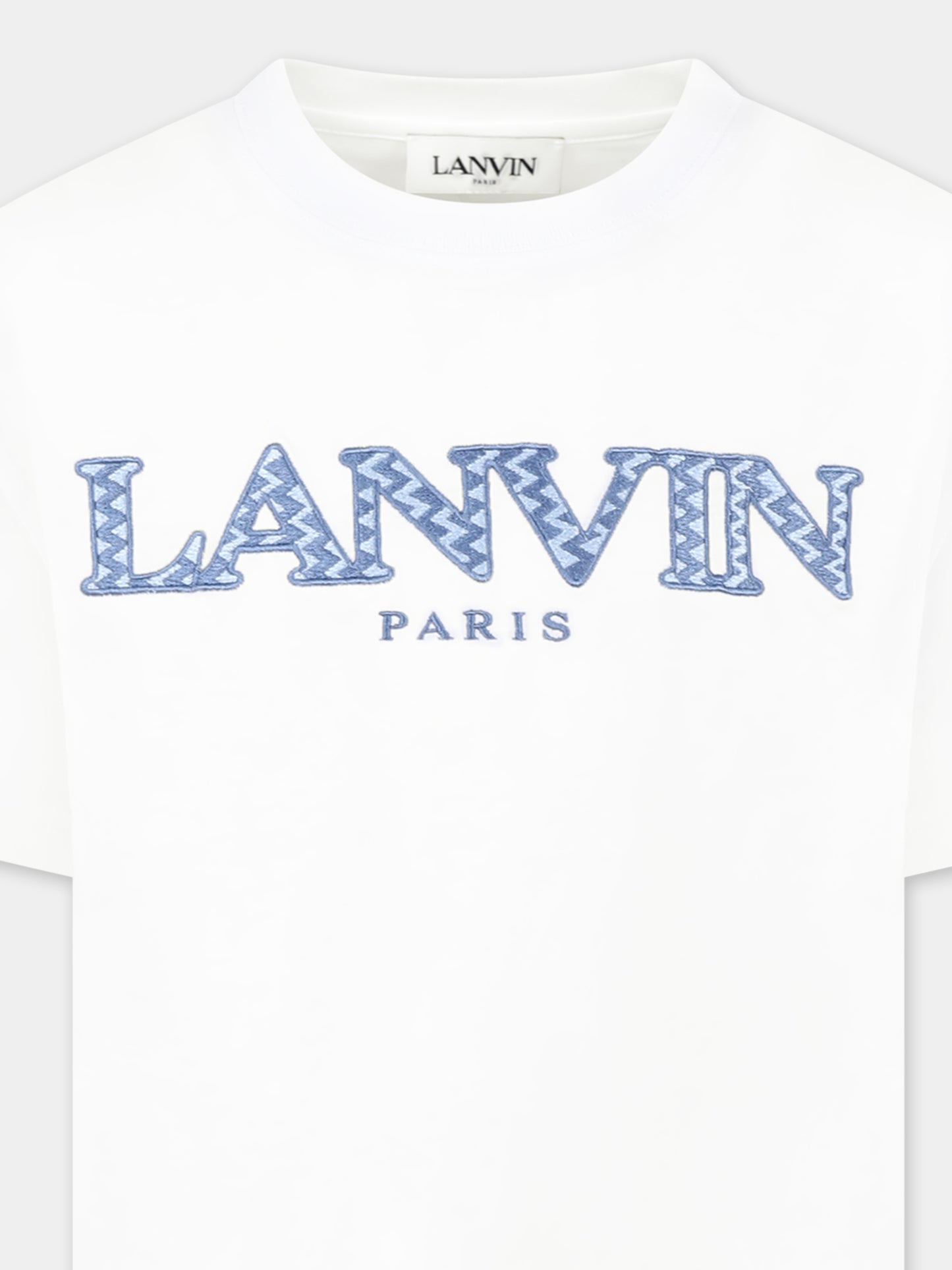 White t-shirt for boy with logo