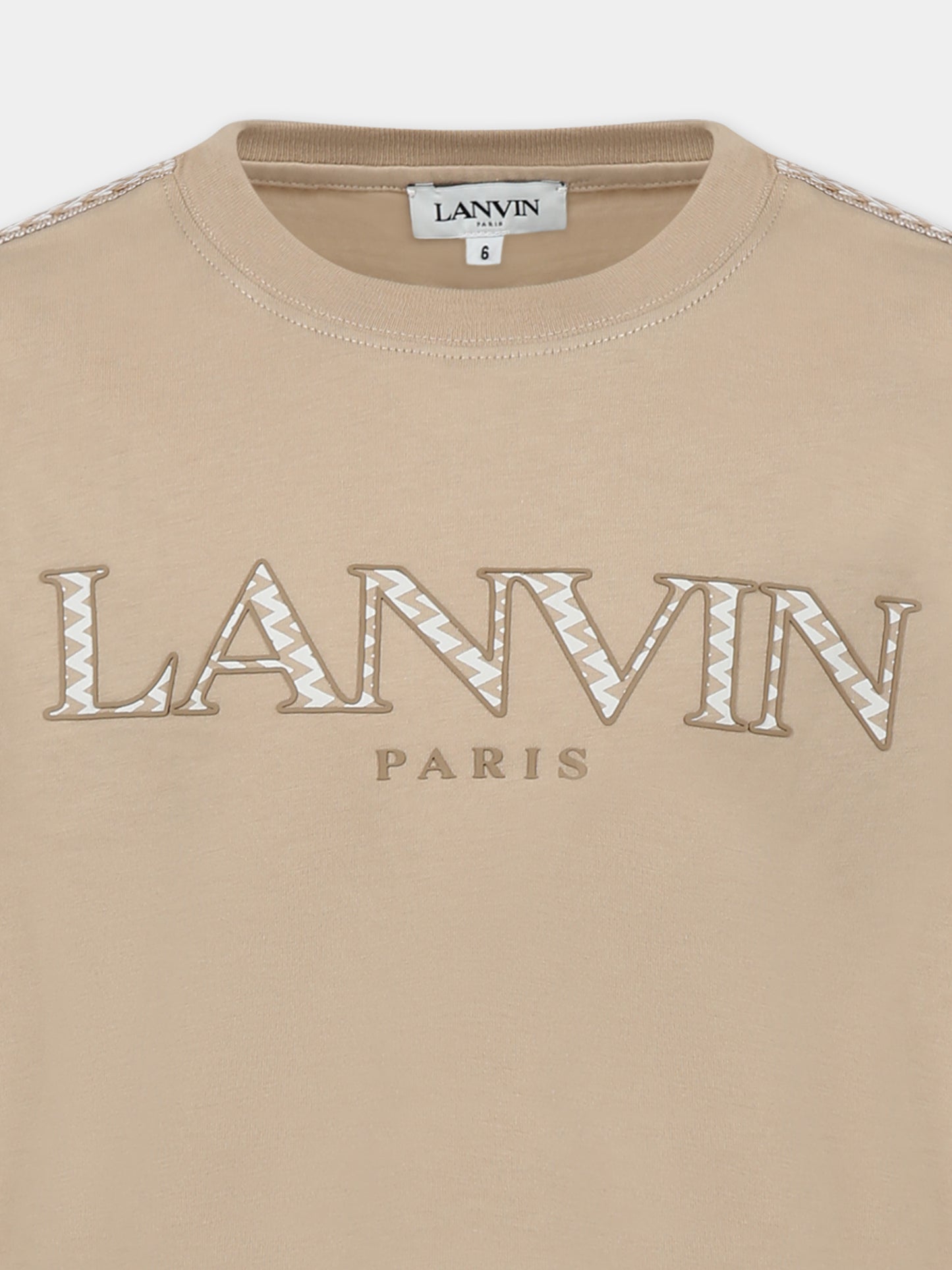 Beige t-shirt for boy with logo